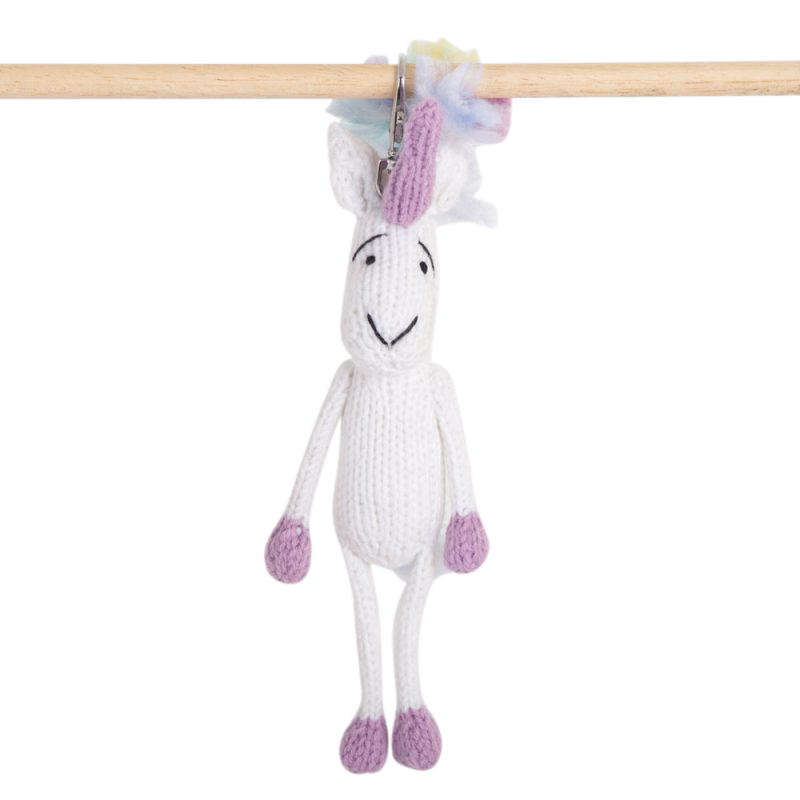 Unicorn Keychain handmade crochet knit stuffed Doll, Montessori Play, Nursery Decor, Baby Shower Gifts . Granddaughter, niece, nephew & grandson