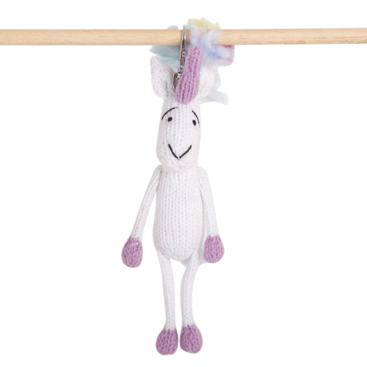 Unicorn Keychain handmade crochet knit stuffed Doll, Montessori Play, Nursery Decor, Baby Shower Gifts . Granddaughter, niece, nephew & grandson