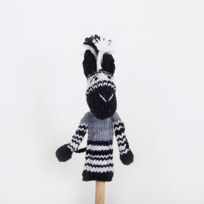 Zebra crochet finger puppet Old MacDonald's Safari Animal - Kid Stocking Stuffer, Woodland Forest Friends, Nursery Rhyme Amigurumi Set