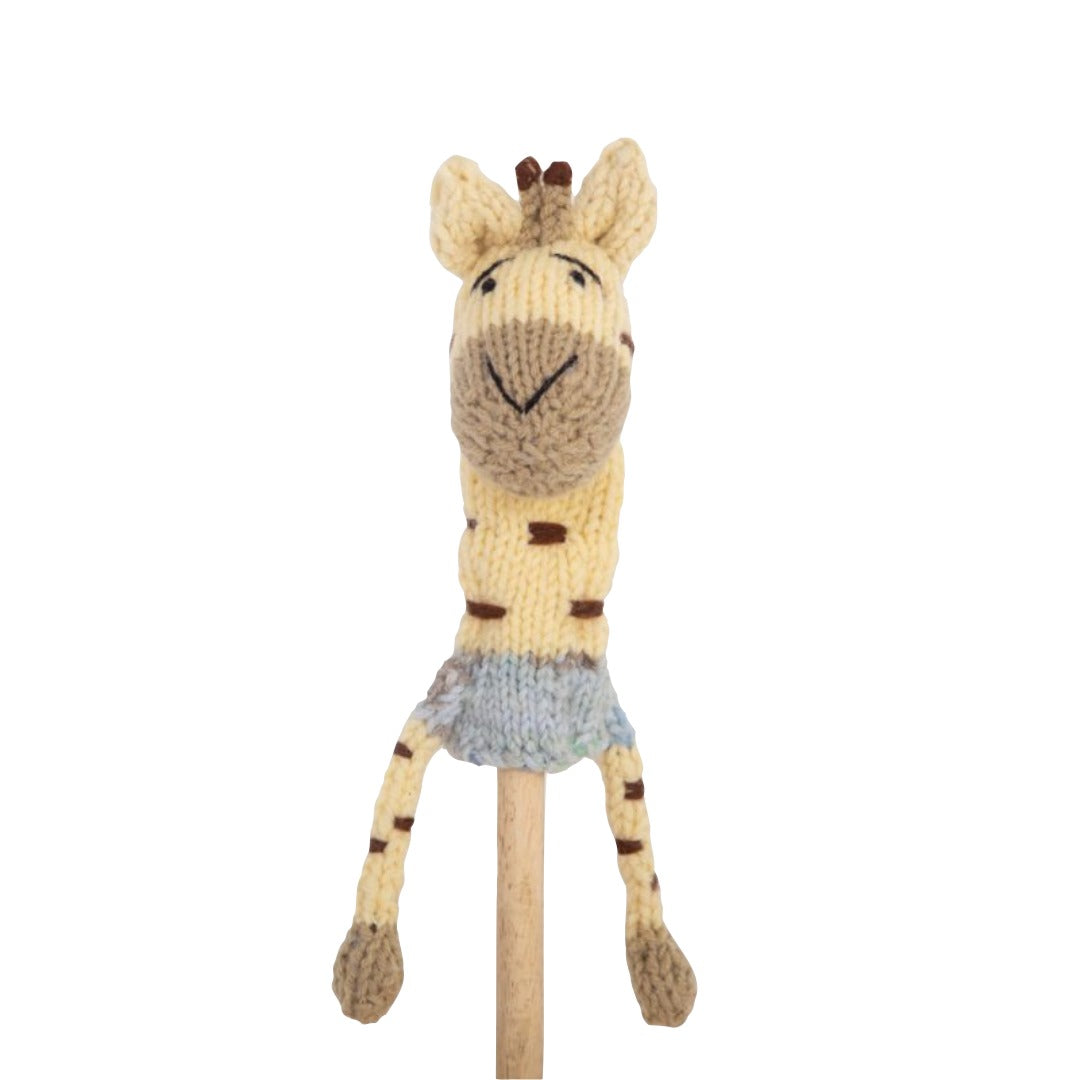 Giraffe crochet finger puppet Old MacDonald's Safari Animal - Kid Stocking Stuffer, Woodland Forest Friends, Nursery Rhyme Amigurumi Set