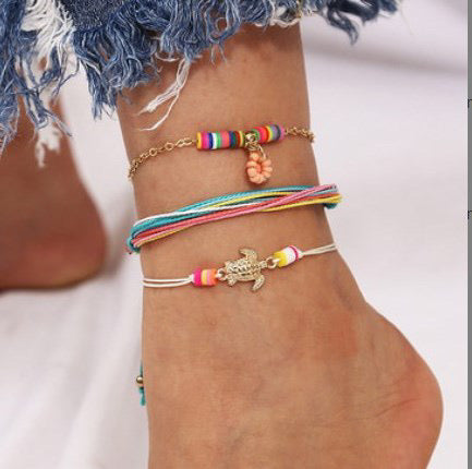 Multicolor Turtle Anklet