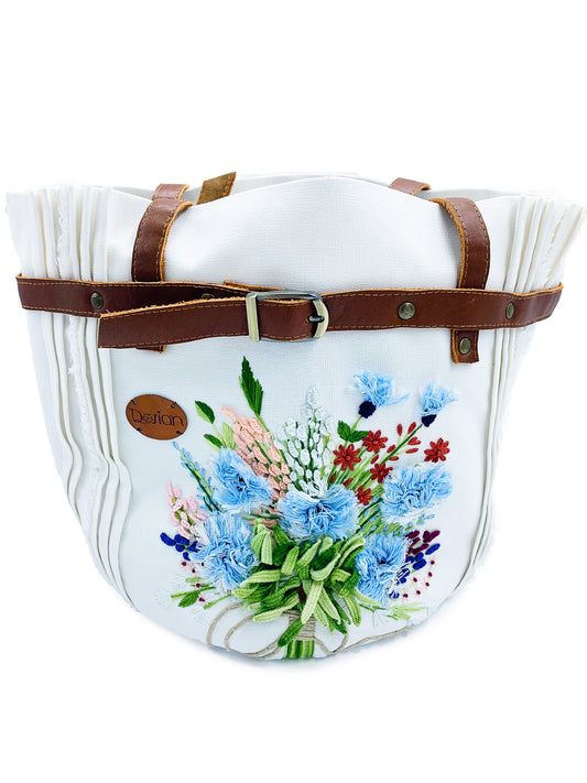 Embroidered  Bucket Tote Bag