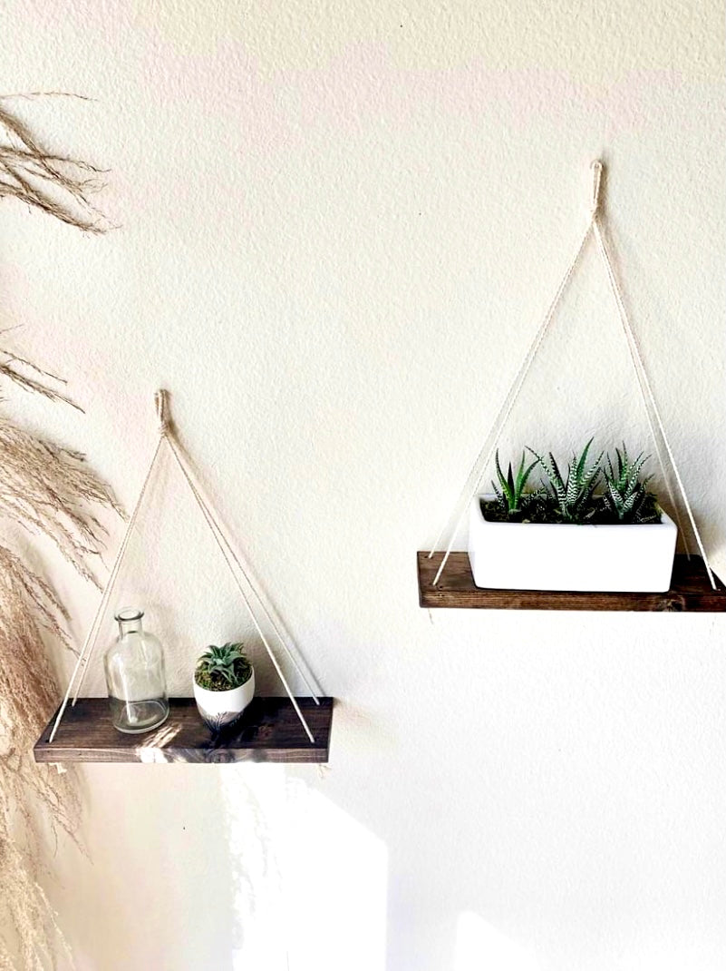 Set of 2 Floating/ Hanging Wall Shelves