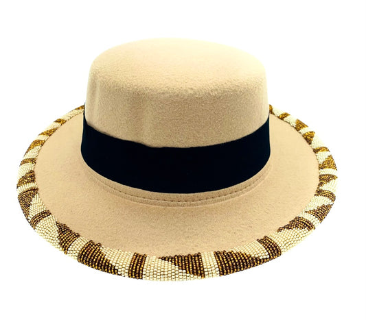 Hand Beaded Fedora Hat