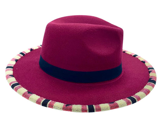 Hand Beaded Fedora Hat