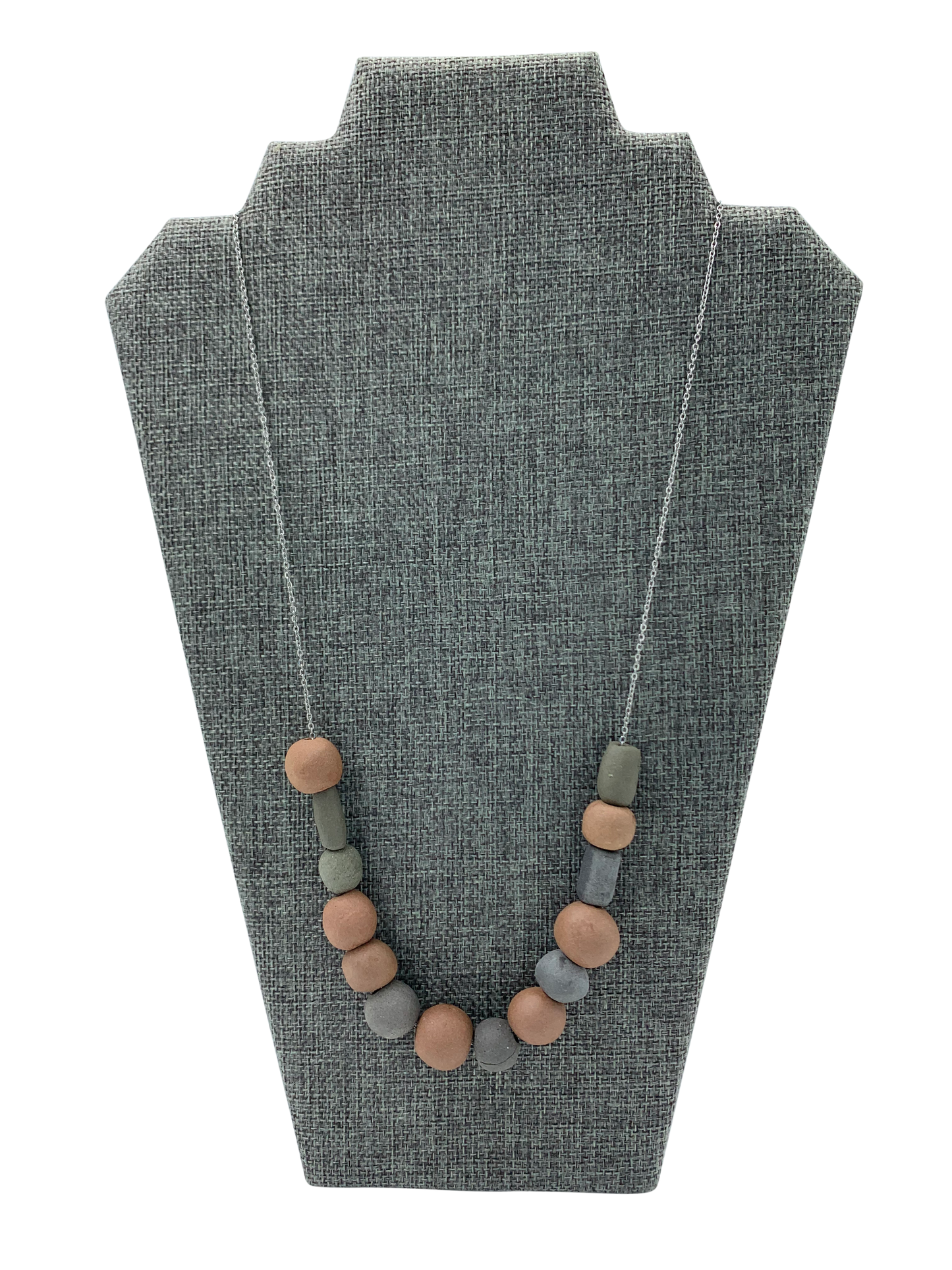 Monochrome Chunky Terracotta Beads Necklace