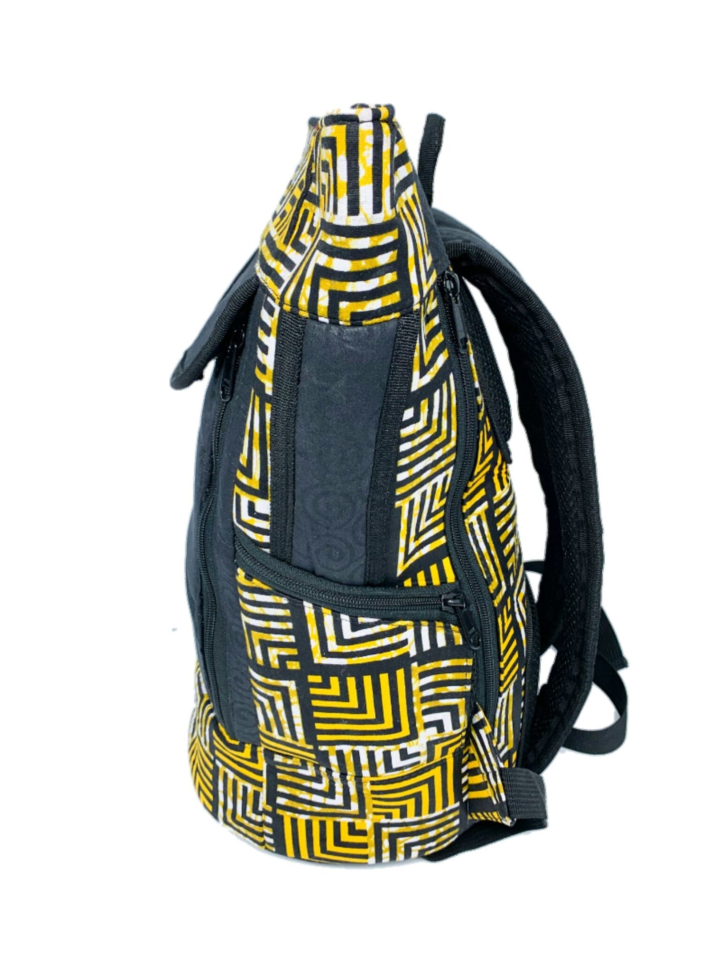 Fathers Backpack with Ankara African Fabric - Weekend Bag for Dad. Boho Tote or Cross Body Duffle Bag for Office, Husband Birthday, Gift for Him