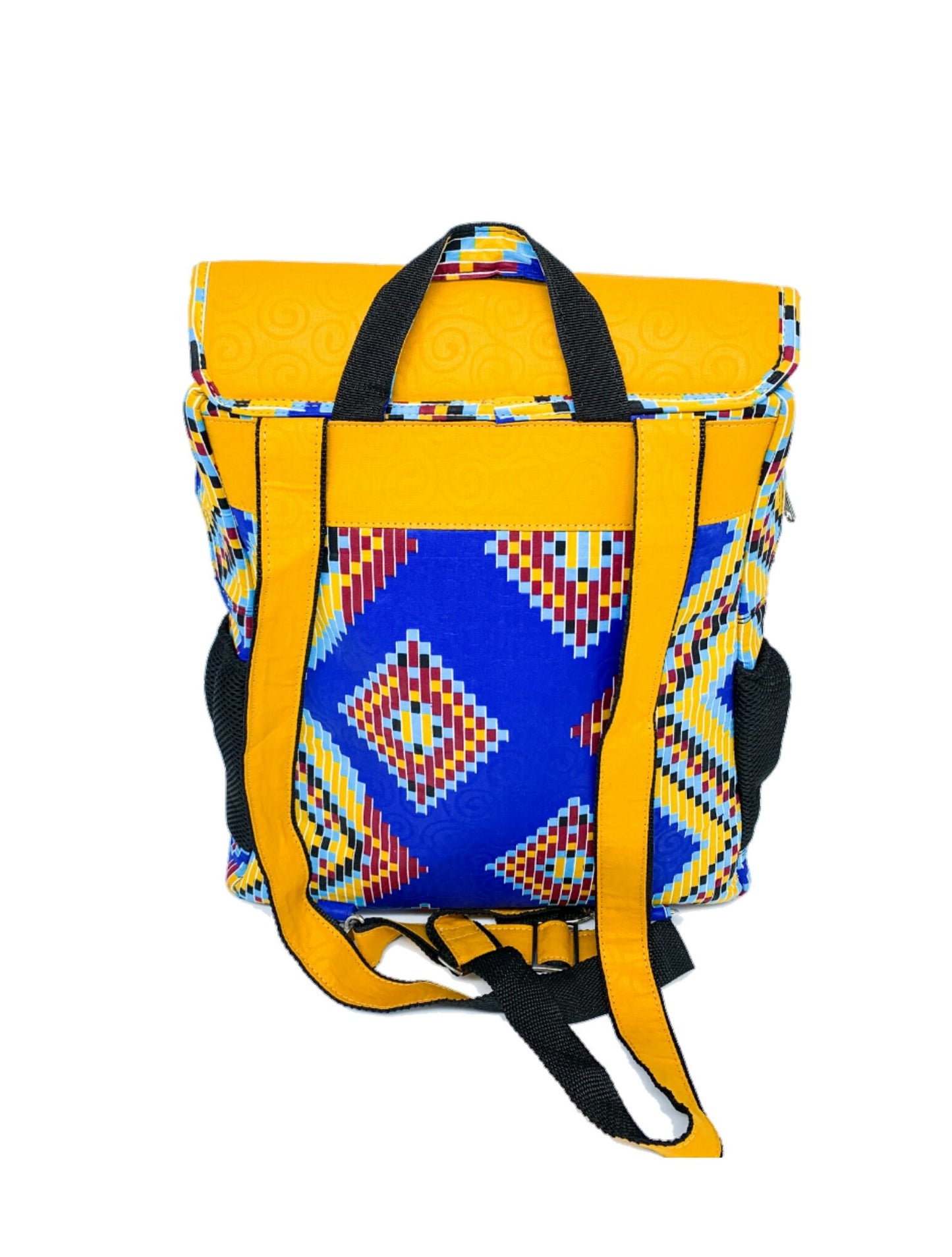 Convertible Backpack with Ankara African Fabric - Weekend Bag for Mom. Boho Tote or Cross Body Duffle Bag for Office, Wife Birthday, Gift for Her