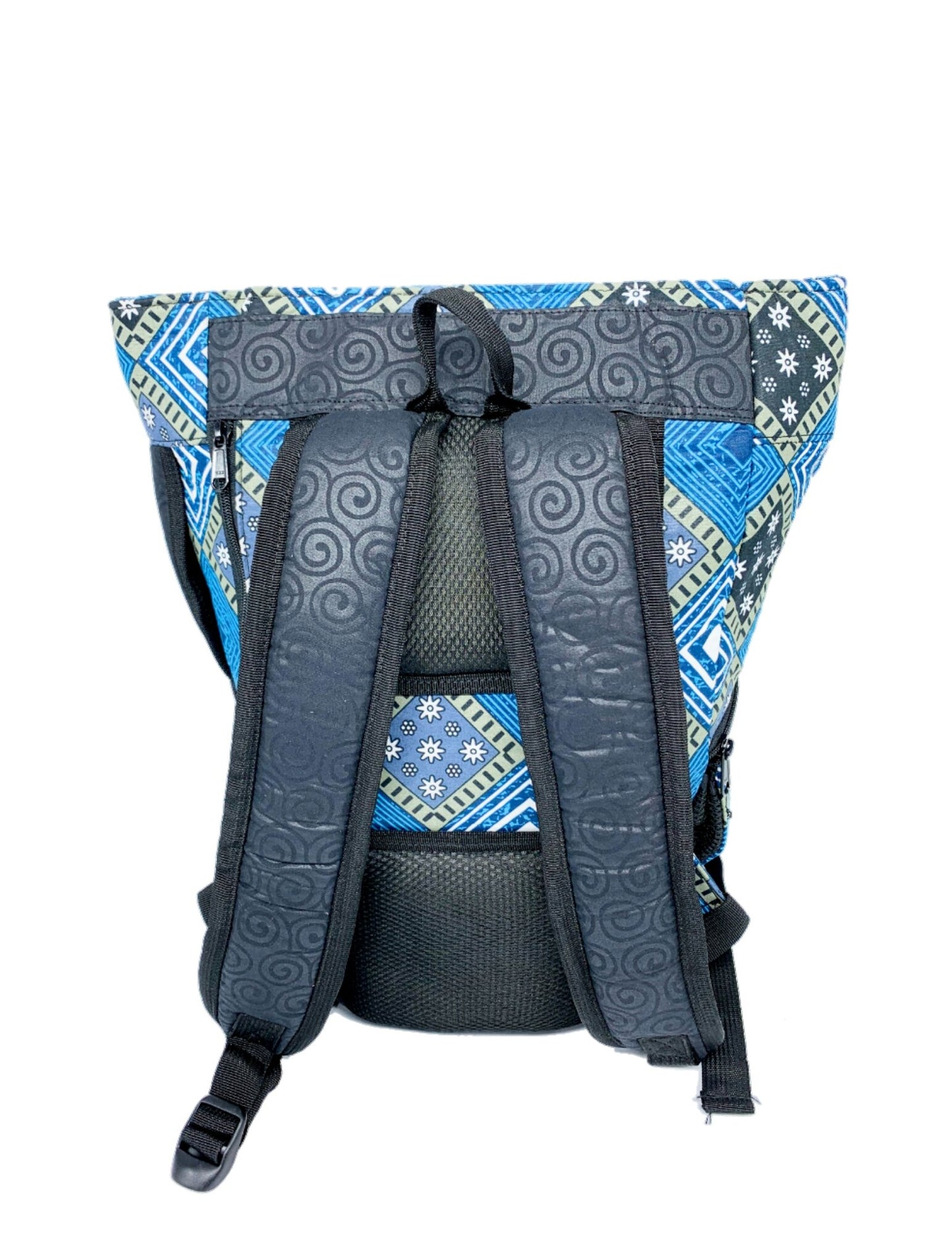 Fathers Backpack with Ankara African Fabric - Weekend Bag for Dad. Boho Tote or Cross Body Duffle Bag for Office, Husband Birthday, Gift for Him