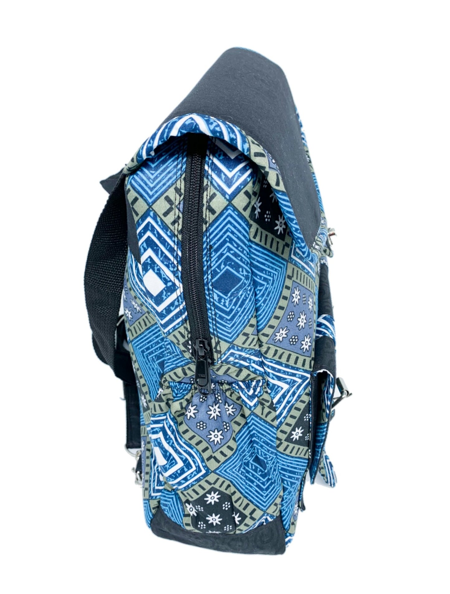 Convertible Backpack with Ankara African Fabric - Weekend Bag for Dad. Boho Tote or Cross Body Duffle Bag for Office, Husband Birthday, Gift for Him