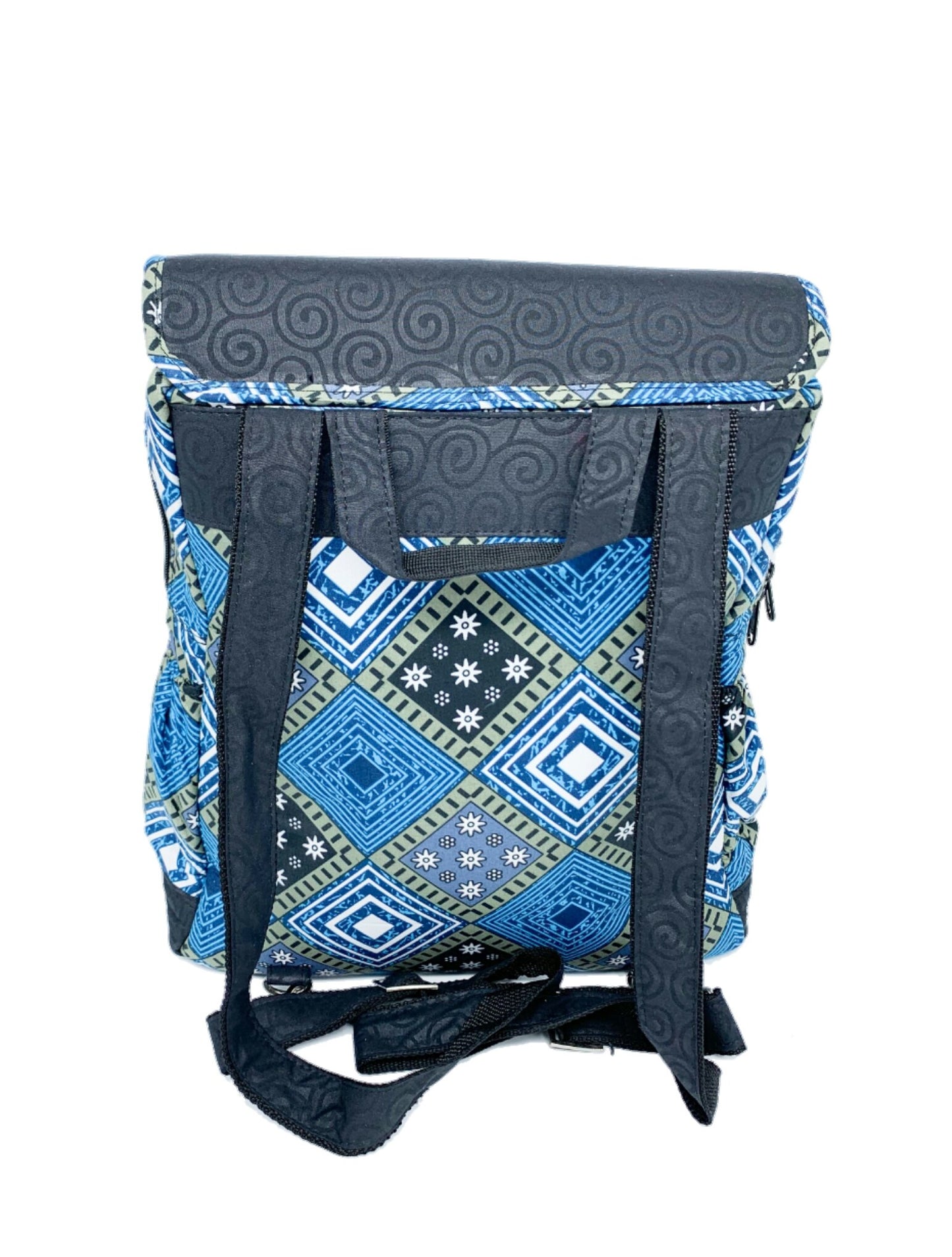 Convertible Backpack with Ankara African Fabric - Weekend Bag for Dad. Boho Tote or Cross Body Duffle Bag for Office, Husband Birthday, Gift for Him