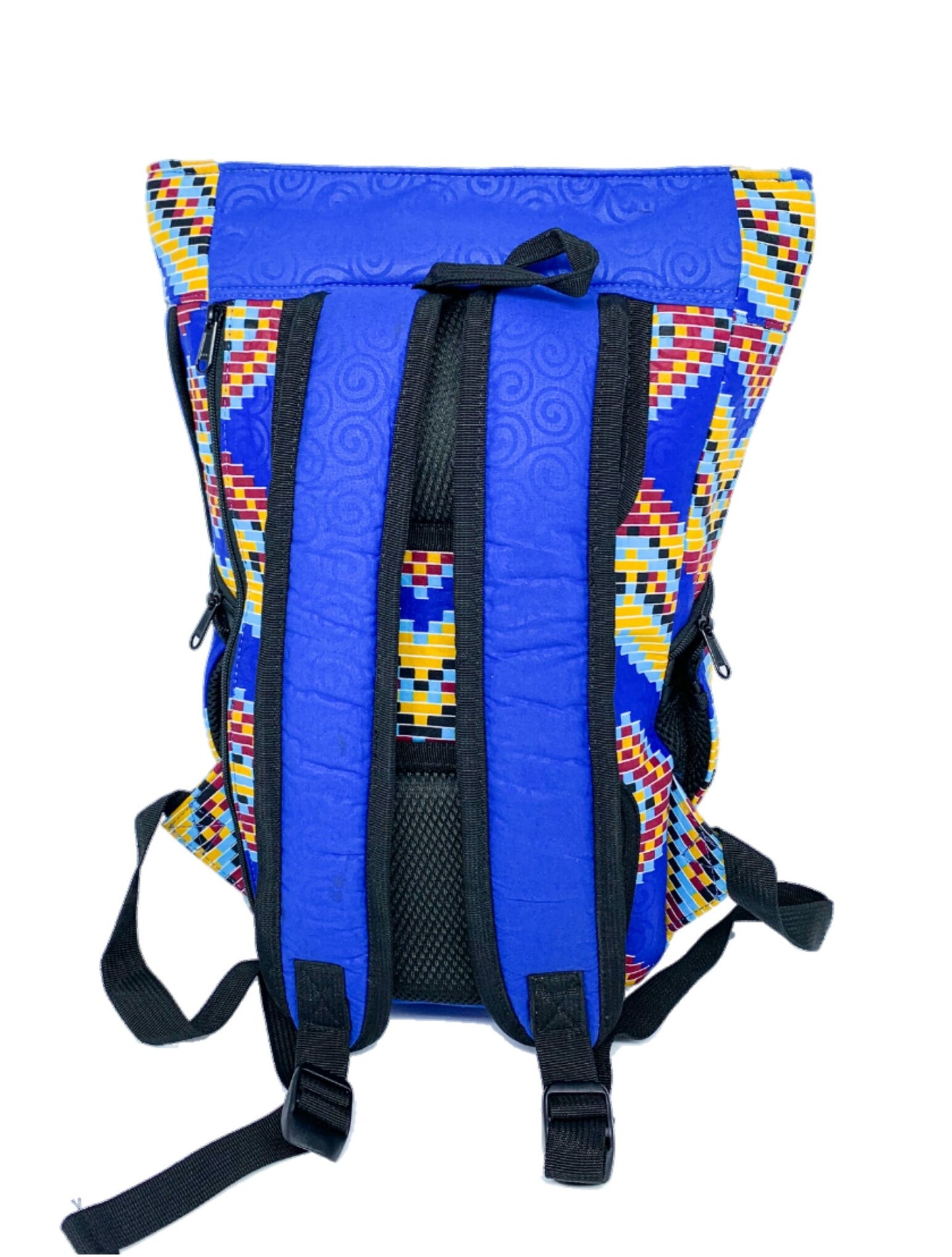 Fathers Backpack with Ankara African Fabric - Weekend Bag for Dad. Boho Tote or Cross Body Duffle Bag for Office, Husband Birthday, Gift for Him