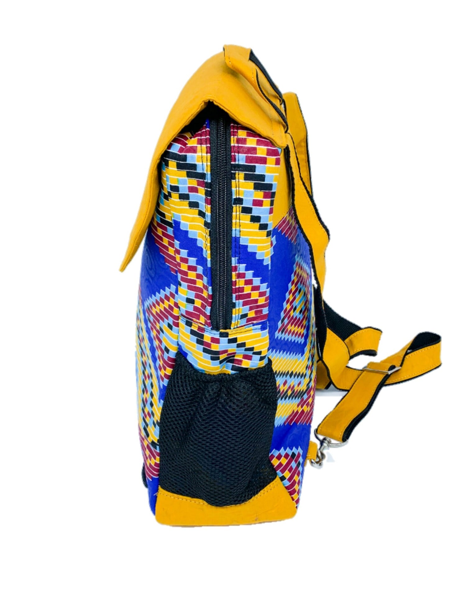 Convertible Backpack with Ankara African Fabric - Weekend Bag for Mom. Boho Tote or Cross Body Duffle Bag for Office, Wife Birthday, Gift for Her