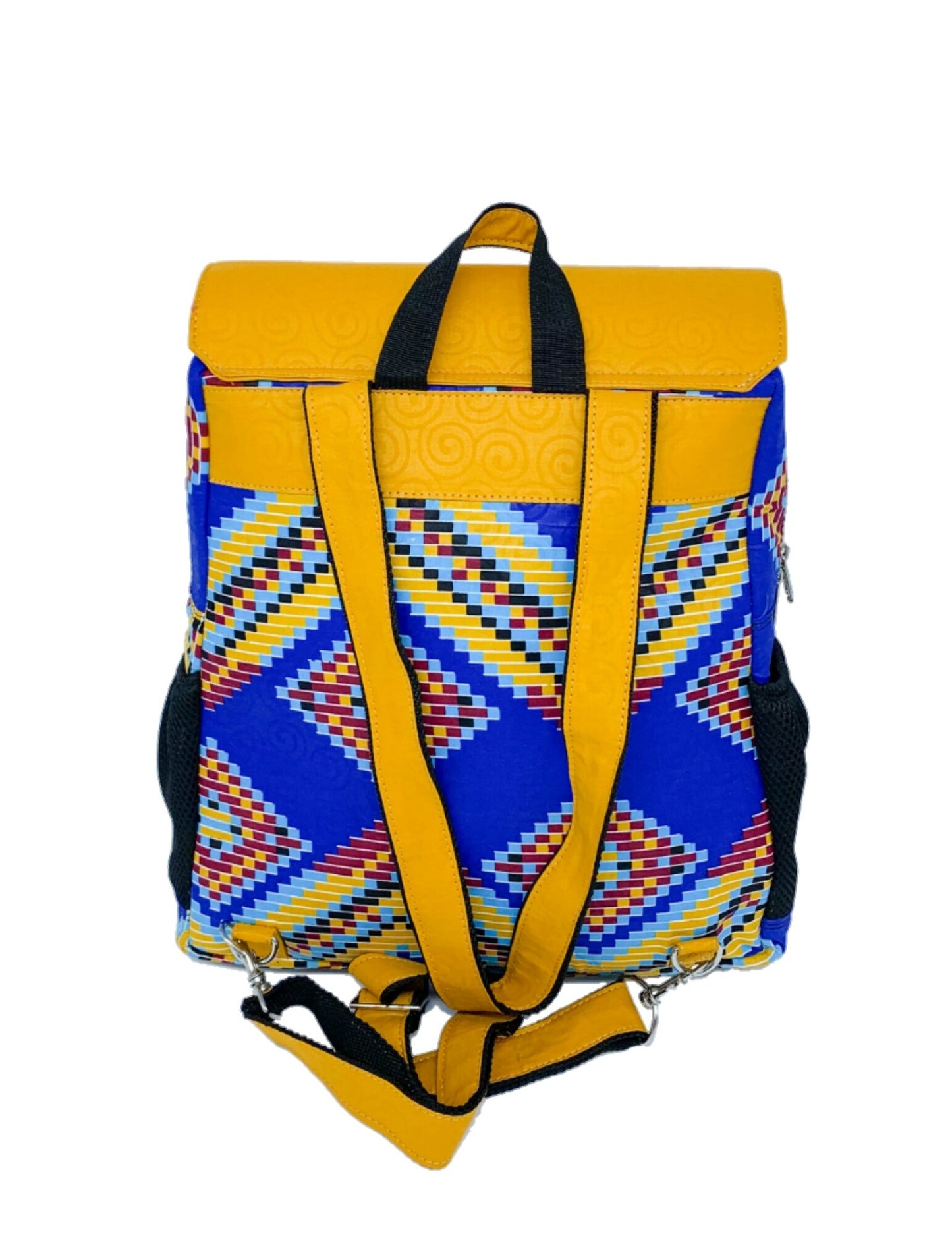 Convertible Backpack with Ankara African Fabric - Weekend Bag for Mom. Boho Tote or Cross Body Duffle Bag for Office, Wife Birthday, Gift for Her