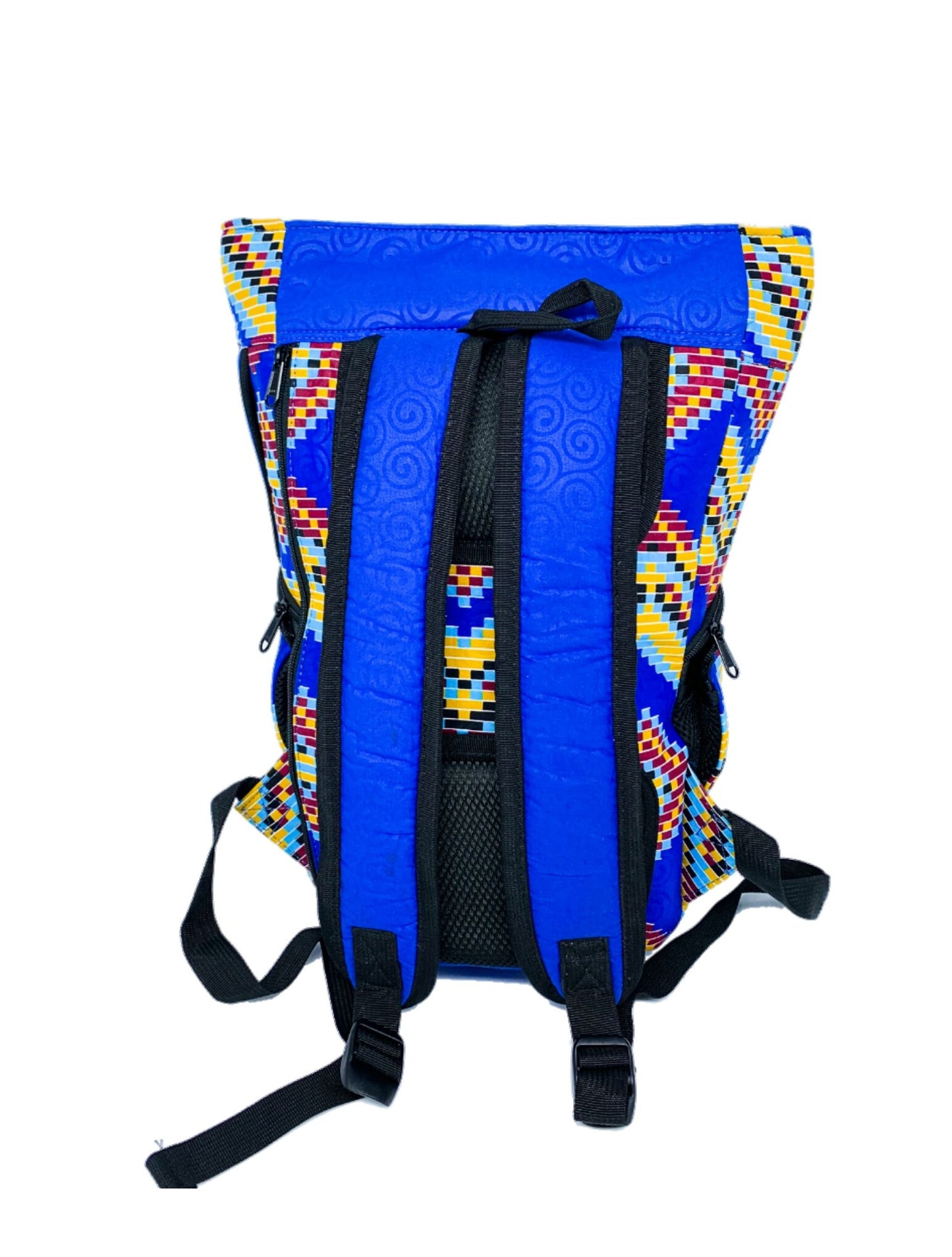 Fathers Backpack with Ankara African Fabric - Weekend Bag for Dad. Boho Tote or Cross Body Duffle Bag for Office, Husband Birthday, Gift for Him