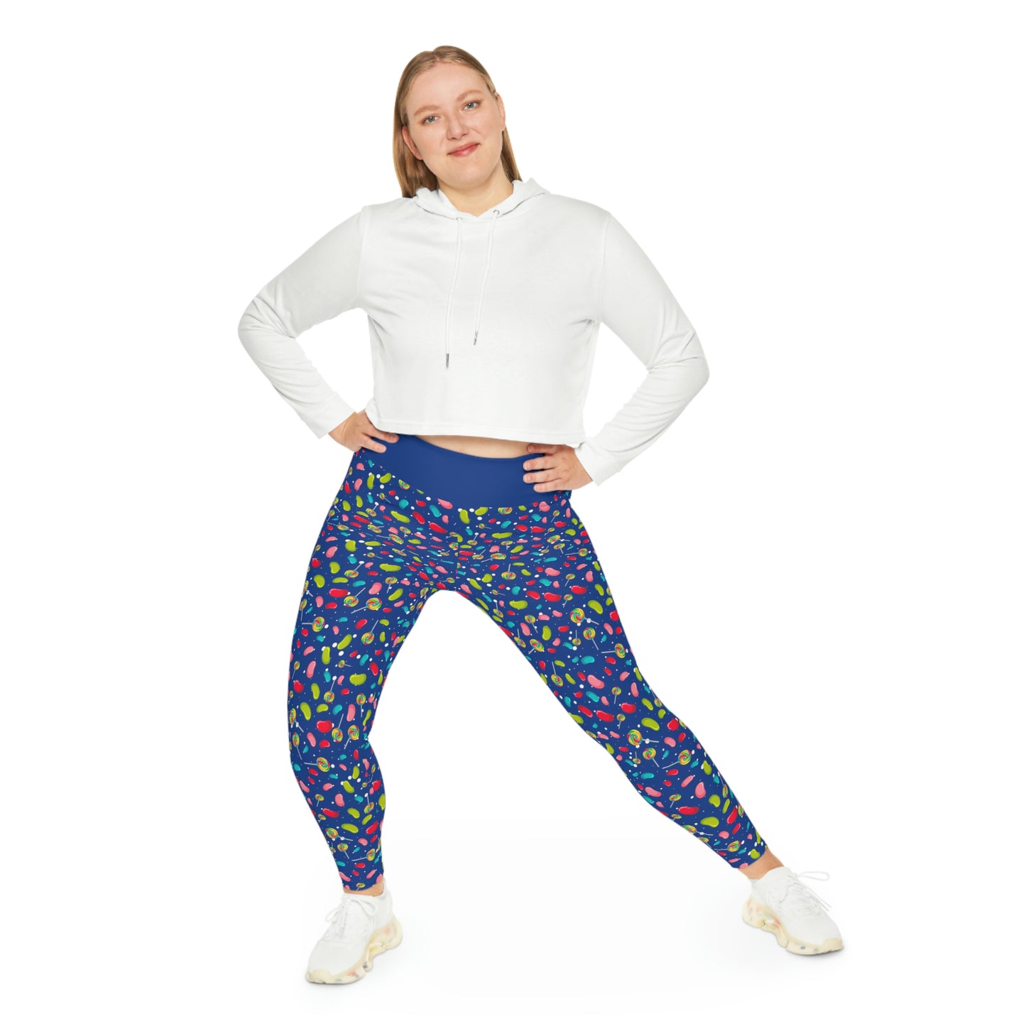 Candy Summer Plus Size Leggings One of a Kind Gift - Unique Workout Activewear tights for Mom fitness, Mothers Day, Girlfriend Christmas Gift