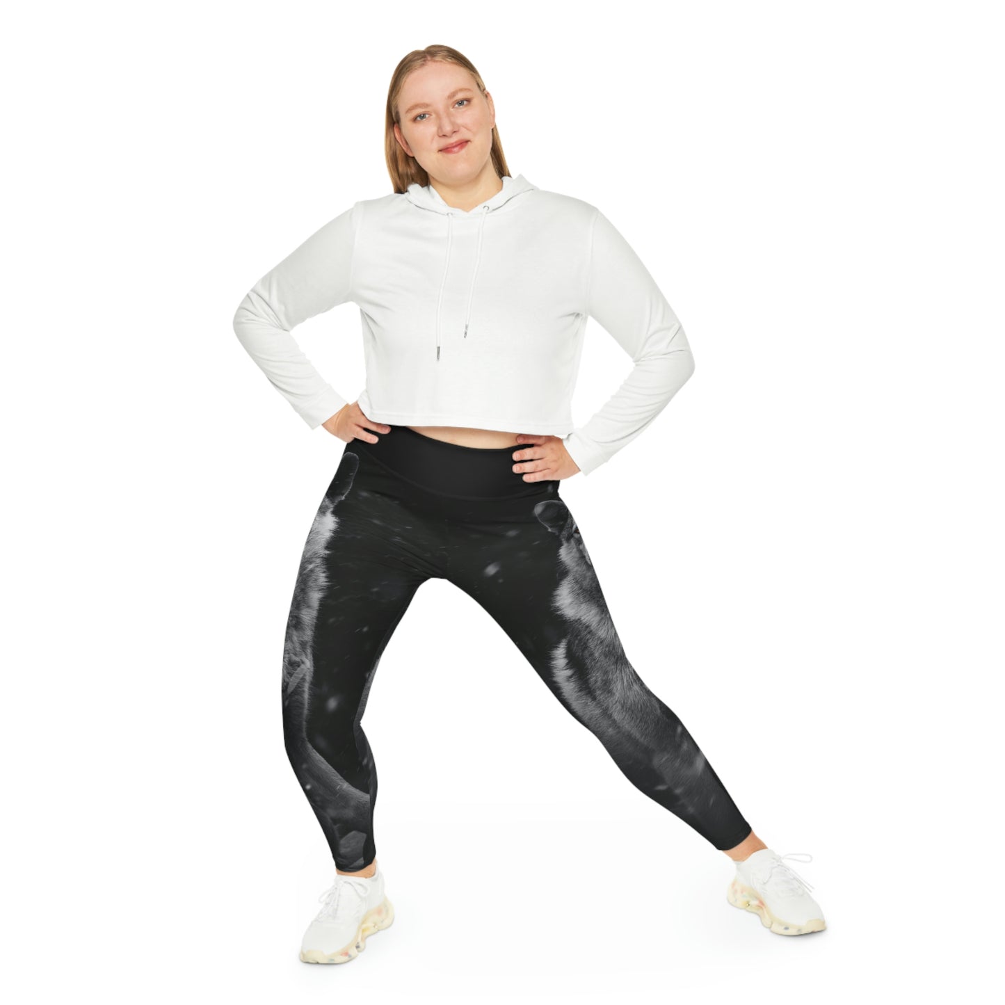 Wolf Gothic Plus Size Leggings One of a Kind Gift - Unique Workout Activewear tights for Mom fitness, Mothers Day, Girlfriend Christmas Gift