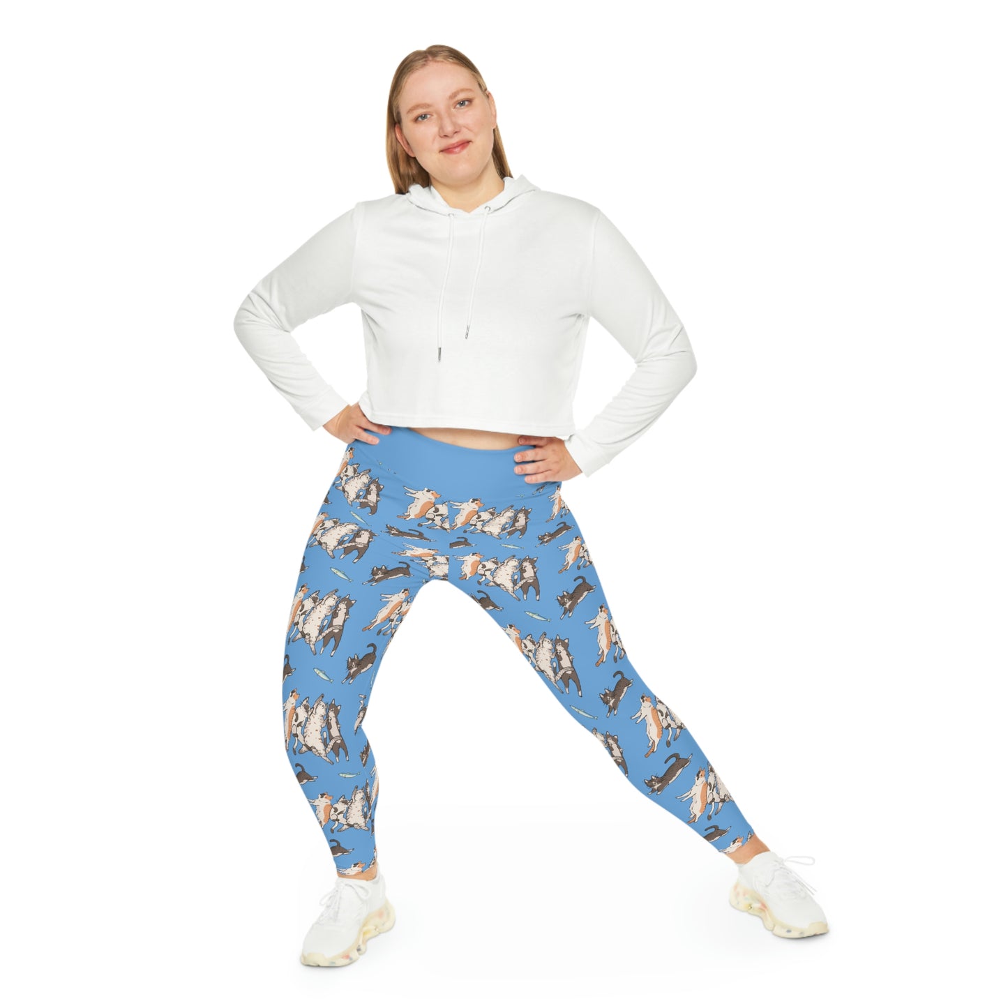 Cat Mom Plus Size Leggings One of a Kind Gift - Unique Workout Activewear tights for Mom fitness, Mothers Day, Girlfriend Christmas Gift