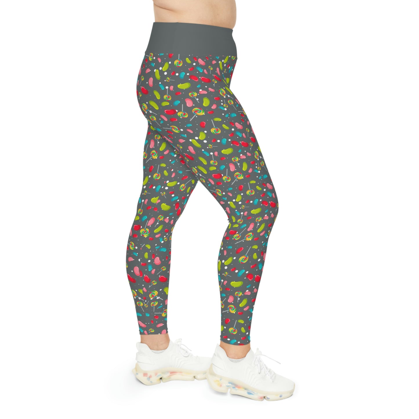 Candy Summer Plus Size Leggings One of a Kind Gift - Unique Workout Activewear tights for Mom fitness, Mothers Day, Girlfriend Christmas Gift