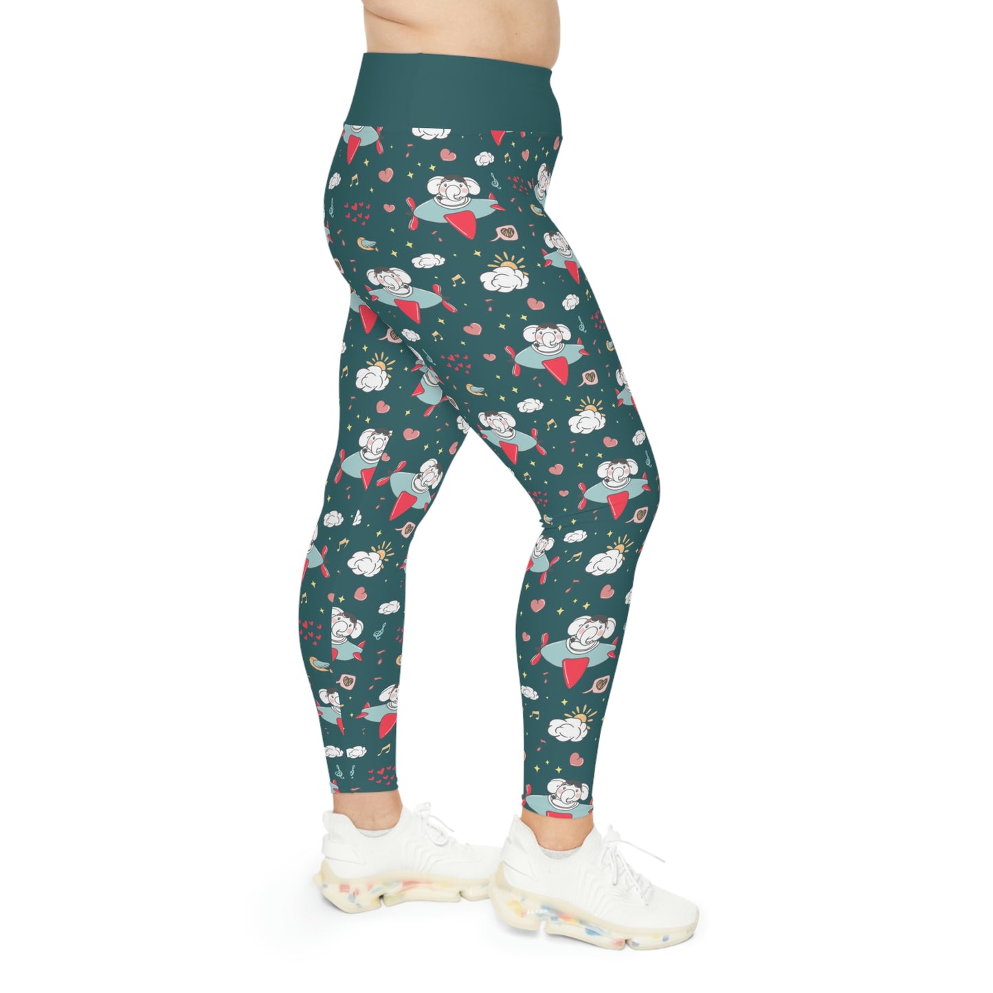 Elephant Safari Animal Plus Size Leggings One of a Kind Unique Workout Activewear tights for Mom fitness, Mothers Day, Girlfriend Christmas Gift