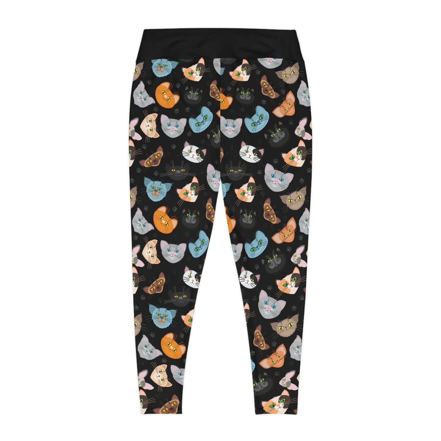 Cat Mom Plus Size Leggings One of a Kind Gift - Unique Workout Activewear tights for Mom fitness, Mothers Day, Girlfriend Christmas Gift