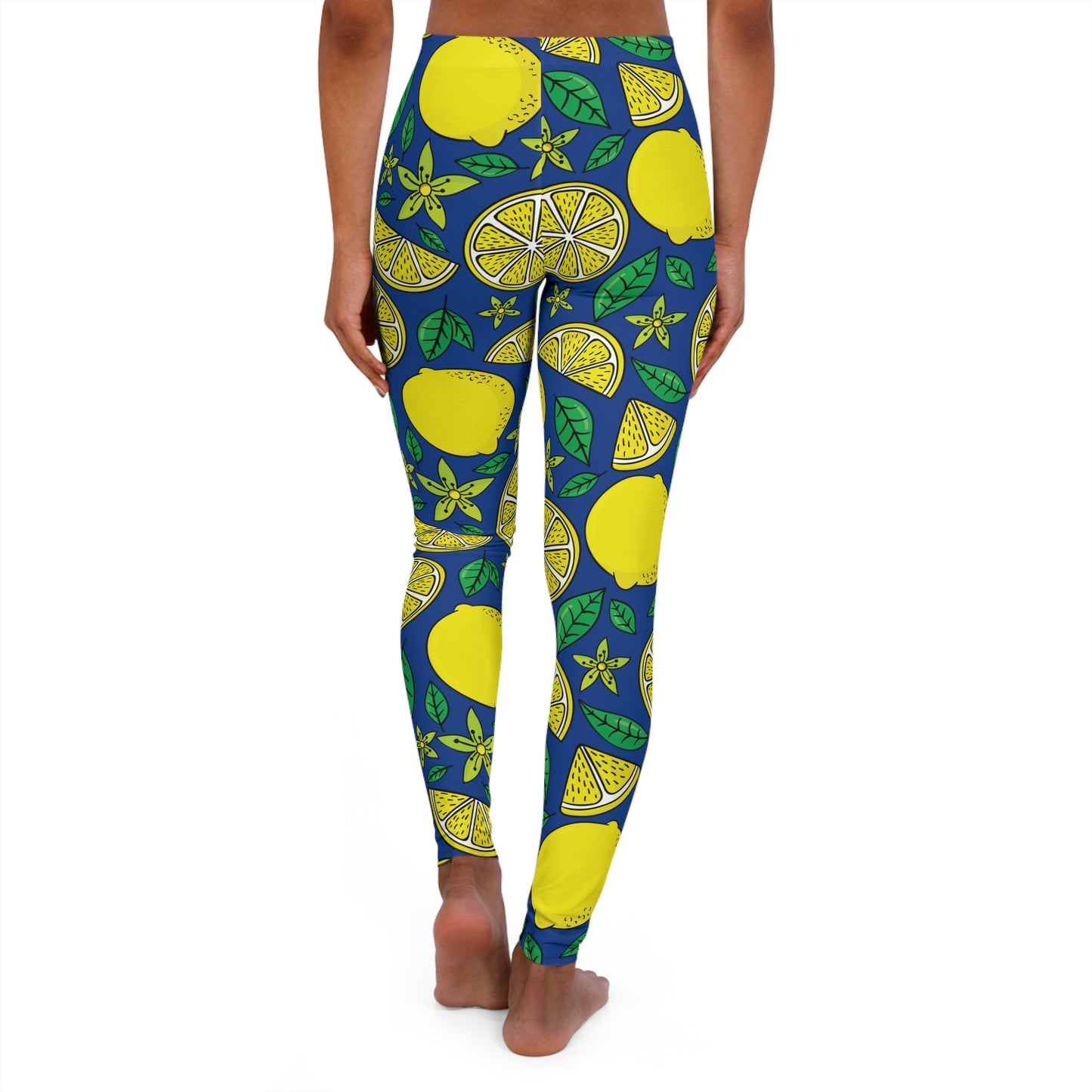 Women's Lemon Summer Leggings . One of a Kind Workout Activewear tights for Mothers Day, Girlfriend, Gift for Her