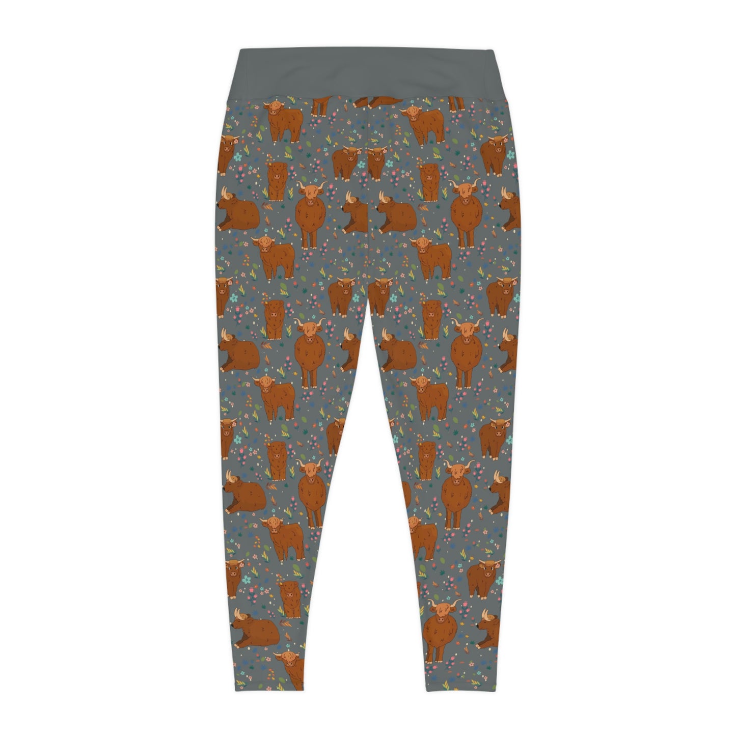 Highland cows Plus Size Leggings, animal kingdom, One of a Kind Workout Activewear for Wife Fitness, Girlfriend mom and me tights Christmas Gift