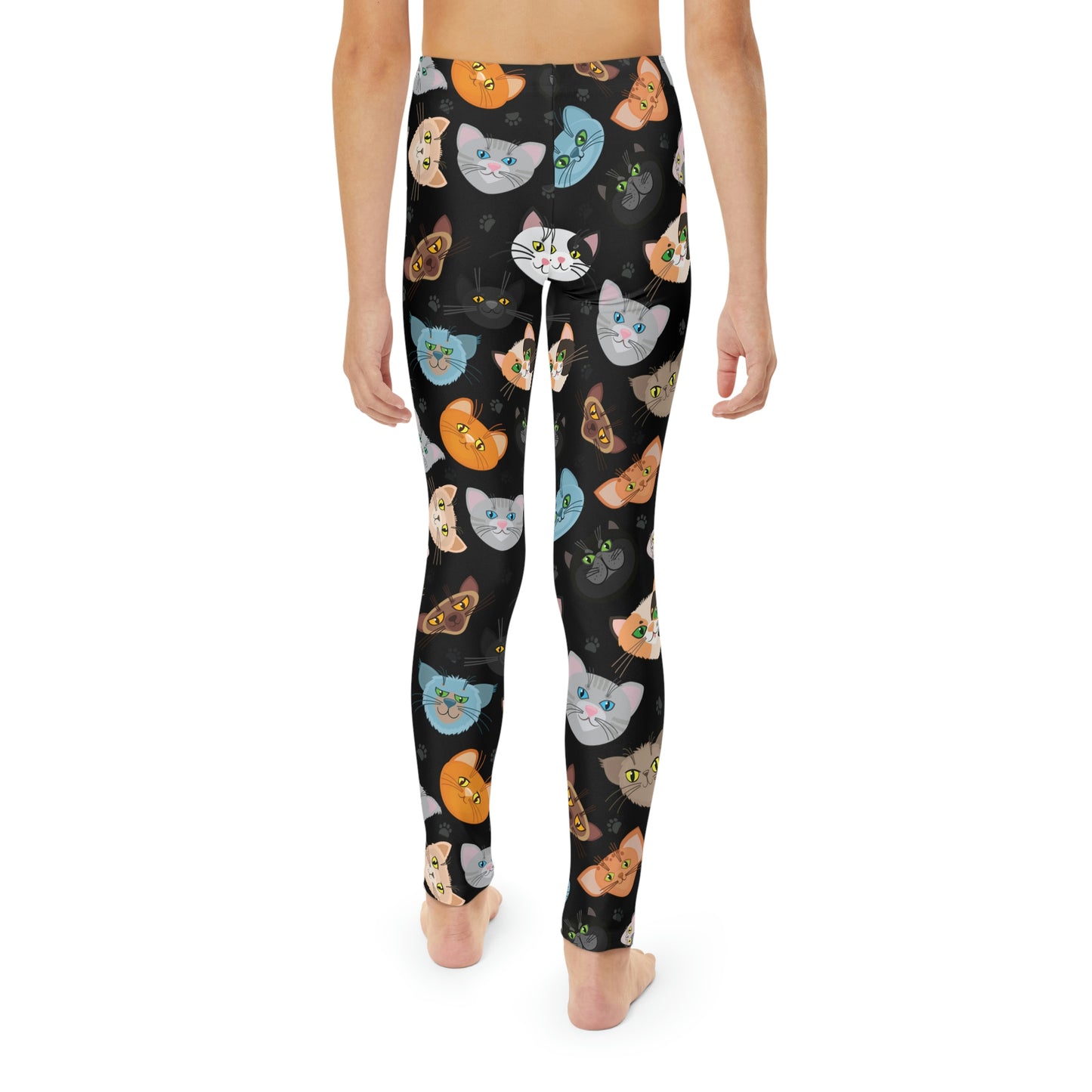 Cat Lovers Pawsome Cute Youth Leggings, One of a Kind Gift - Workout Activewear tights for kids, Granddaughter, Niece Christmas Gift