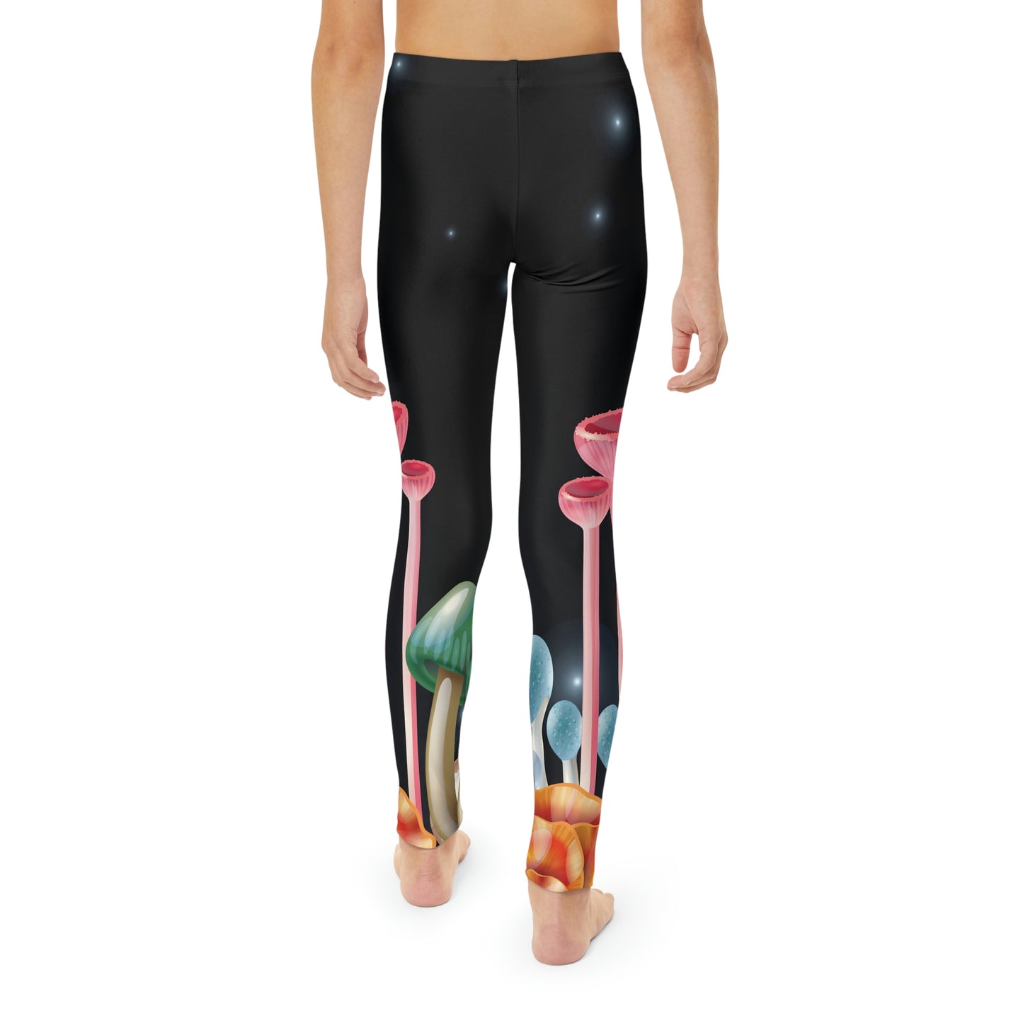 Magic Mushrooms cottagecore, Psychedelic Youth Leggings, One of a Kind - Kids Unique Workout Activewear tights, Daughter, Niece Christmas Gift