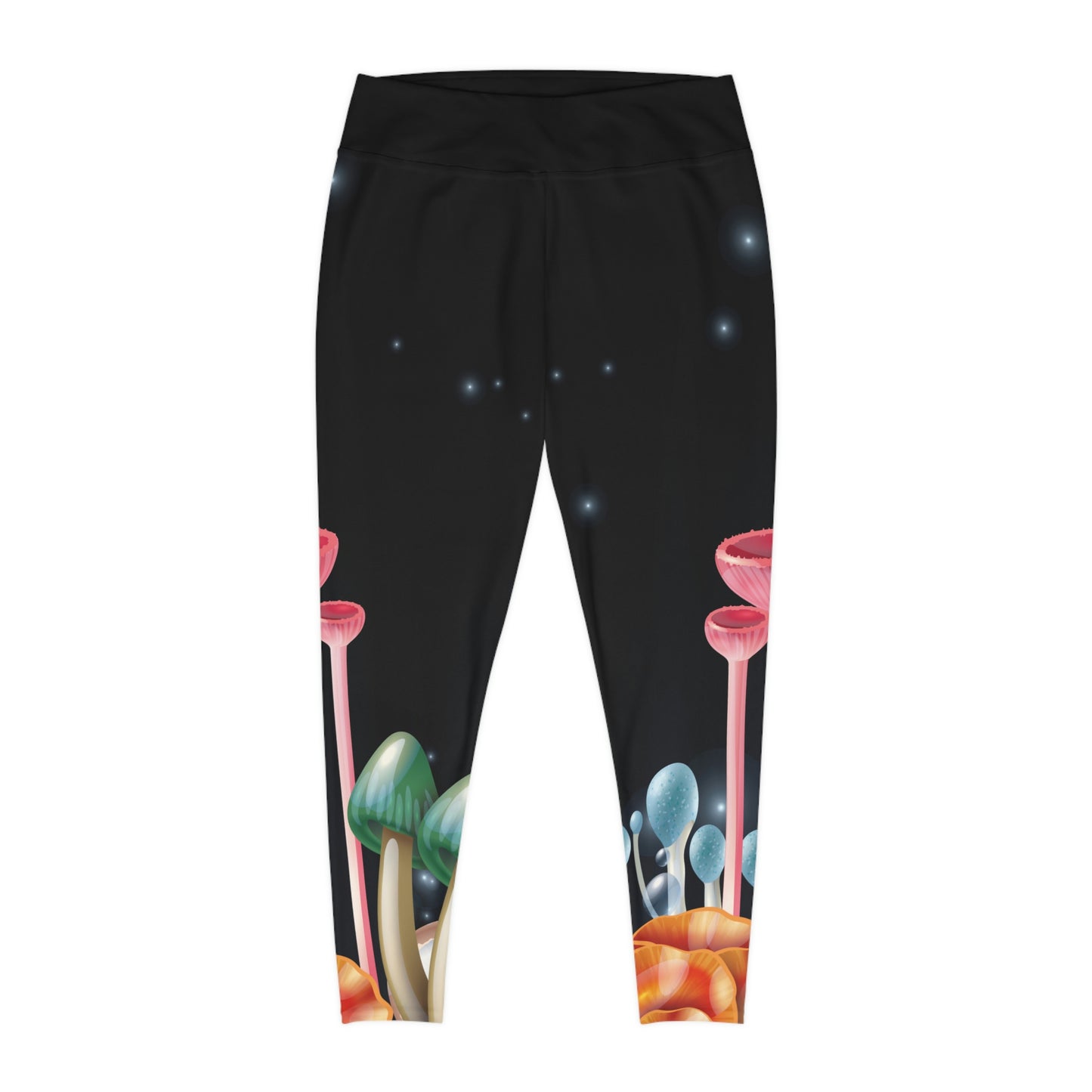 Magic Mushrooms cottagecore, Psychedelic Plus Size Leggings, One of a Kind - Unique Workout Activewear tights ,Mothers Day, Wife Christmas Gift