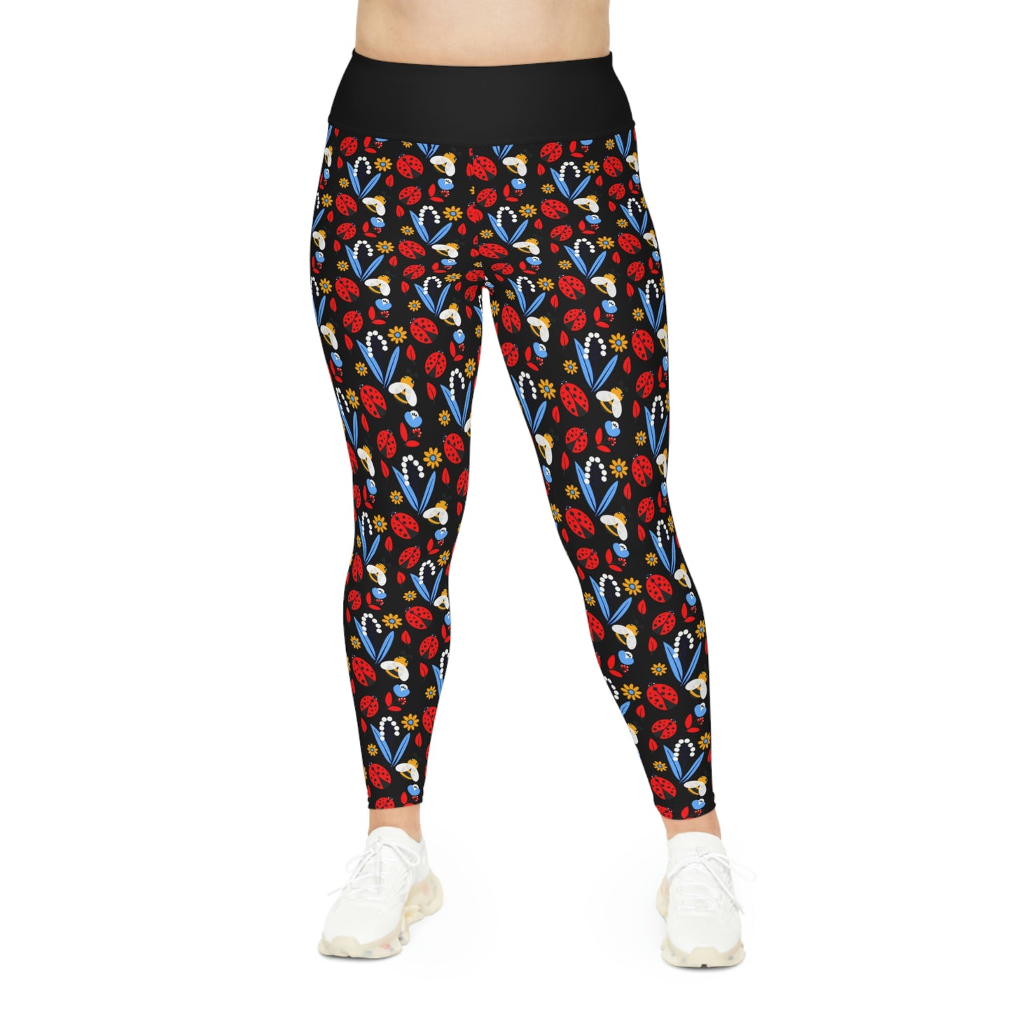 Ladybugs Plus Size Leggings One of a Kind Gift - Unique Workout Activewear tights for Mom fitness, Mothers Day, Girlfriend Christmas Gift