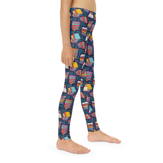 Book Lovers Youth Leggings,  One of a Kind Gift - Unique Workout Activewear tights for  kids Fitness , Daughter, Niece  Christmas Gift