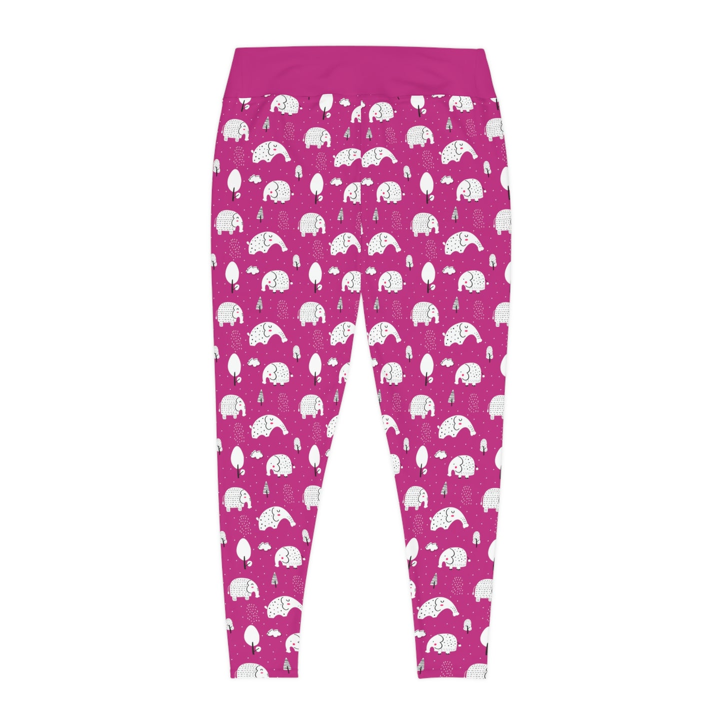 Elephant Safari Plus Size Leggings One of a Kind Gift - Unique Workout Activewear tights for Mom fitness, Mothers Day, Girlfriend Christmas Gift