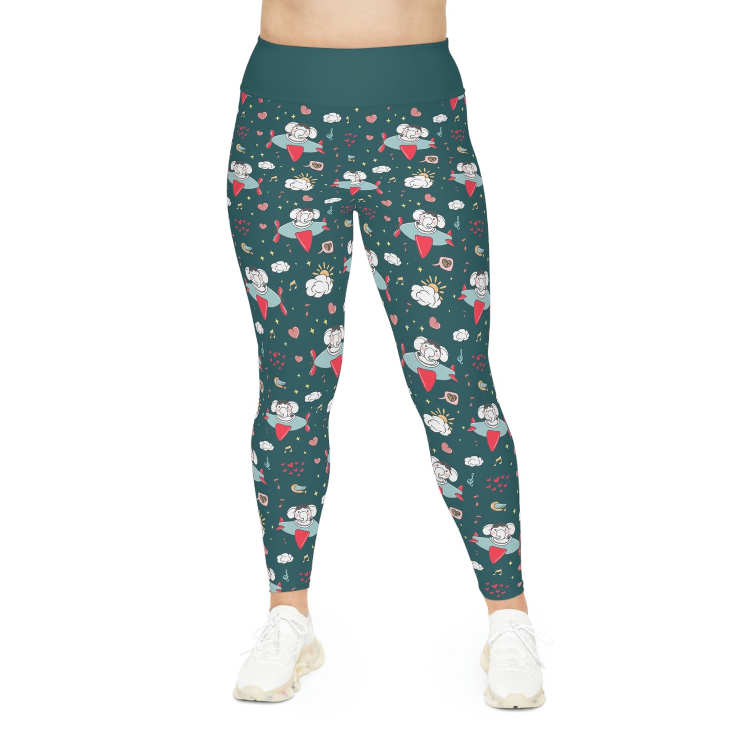 Elephant Safari Animal Plus Size Leggings One of a Kind Unique Workout Activewear tights for Mom fitness, Mothers Day, Girlfriend Christmas Gift