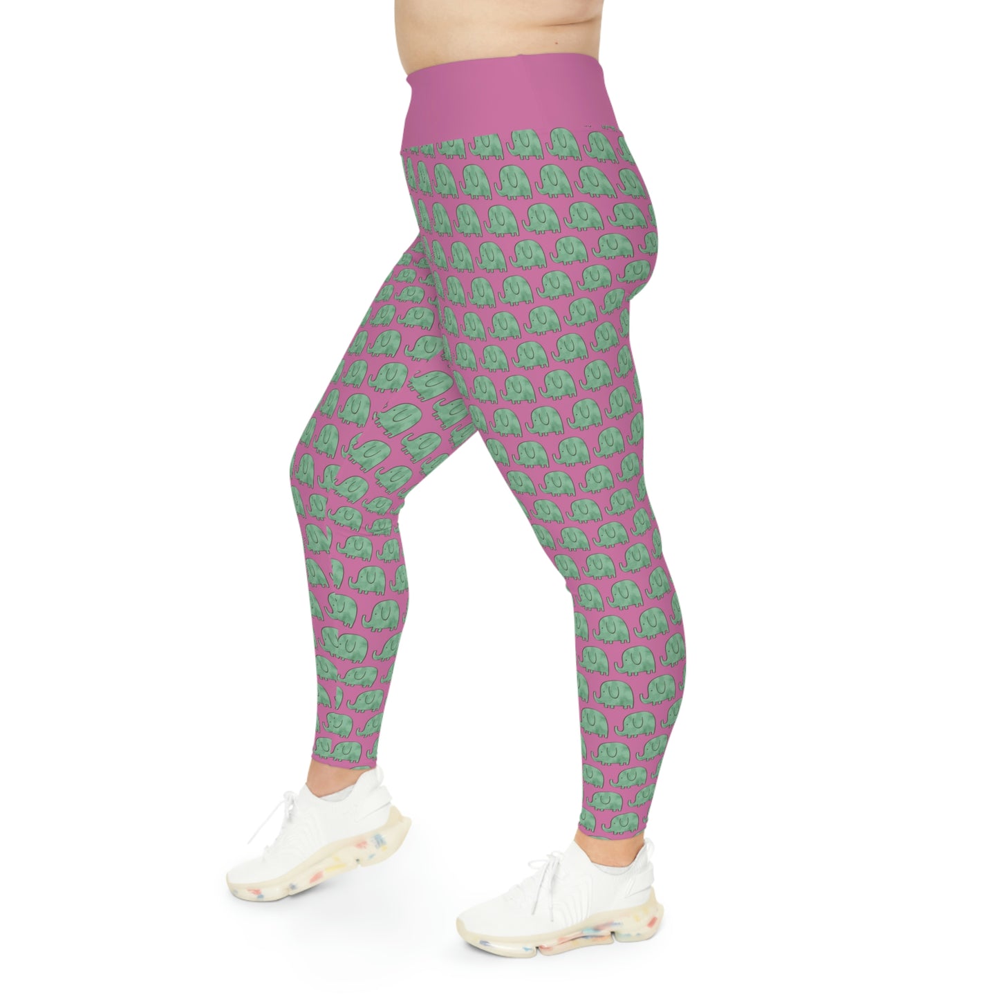 Elephant Plus Size Leggings animal kingdom, One of a Kind Workout Activewear for Wife Fitness, Best Friend, mom and me tights Christmas Gift