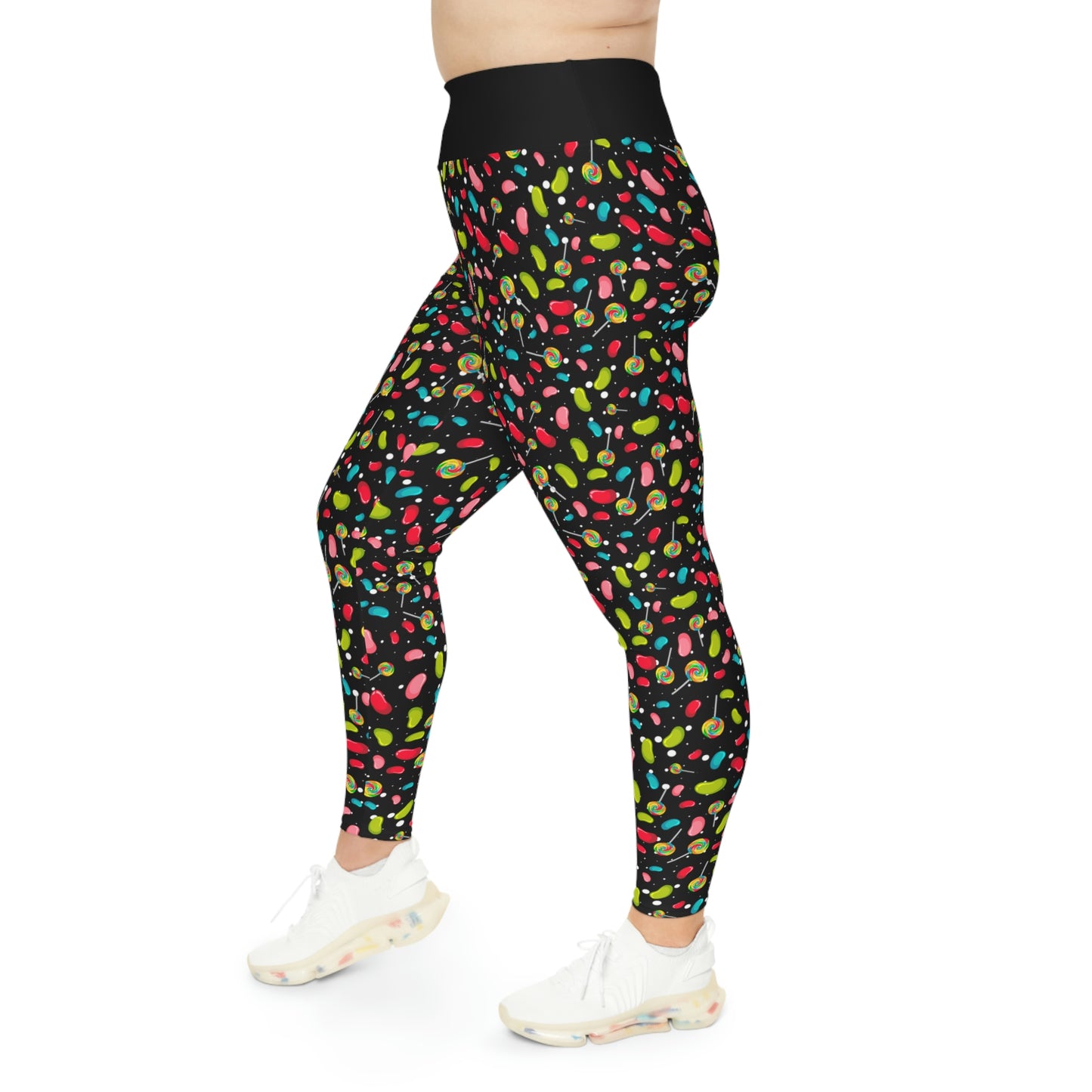 Candy Summer Plus Size Leggings One of a Kind Gift - Unique Workout Activewear tights for Mom fitness, Mothers Day, Girlfriend Christmas Gift