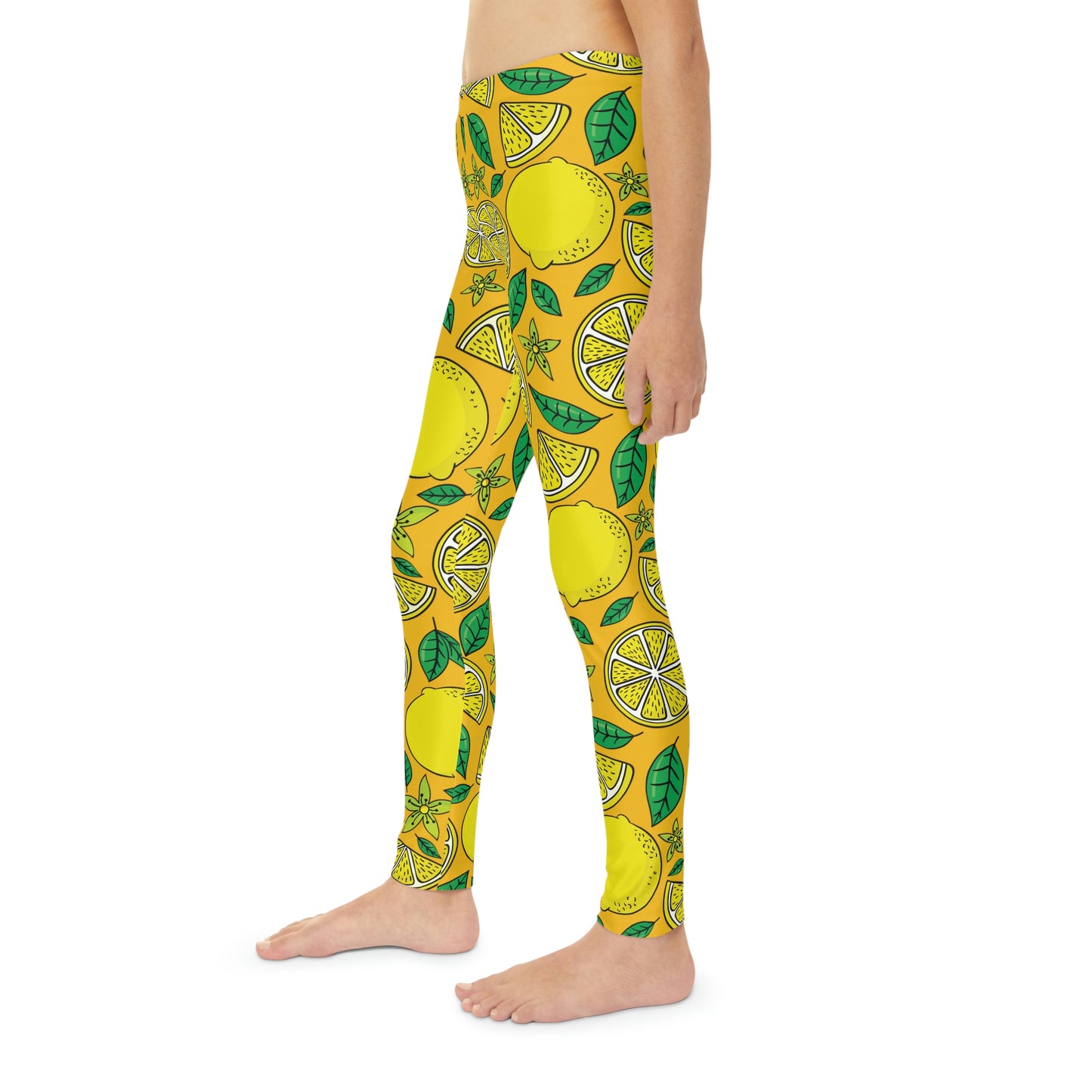 Lemon fruit, Cute Summer Youth Leggings, One of a Kind Gift - Workout Activewear tights for kids, Granddaughter, Niece  Christmas Gift