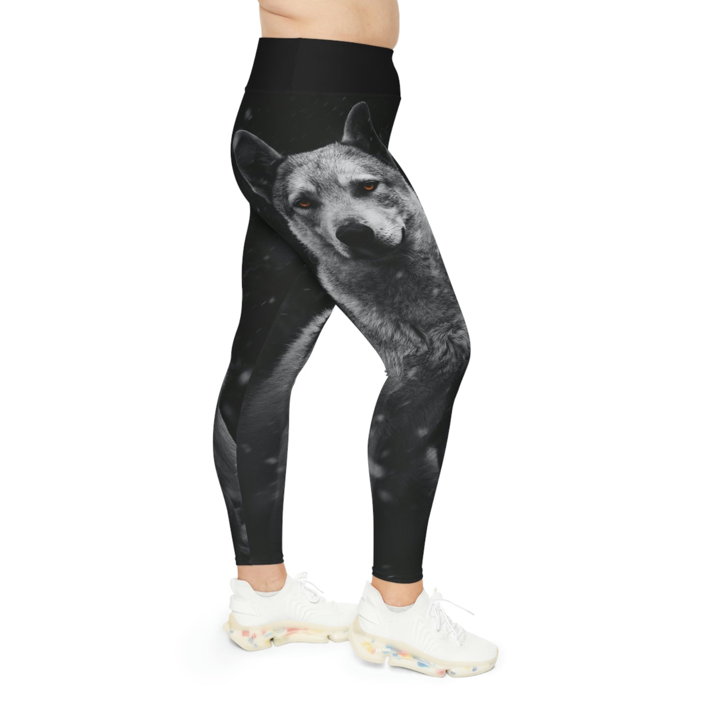 Wolf Gothic Plus Size Leggings One of a Kind Gift - Unique Workout Activewear tights for Mom fitness, Mothers Day, Girlfriend Christmas Gift