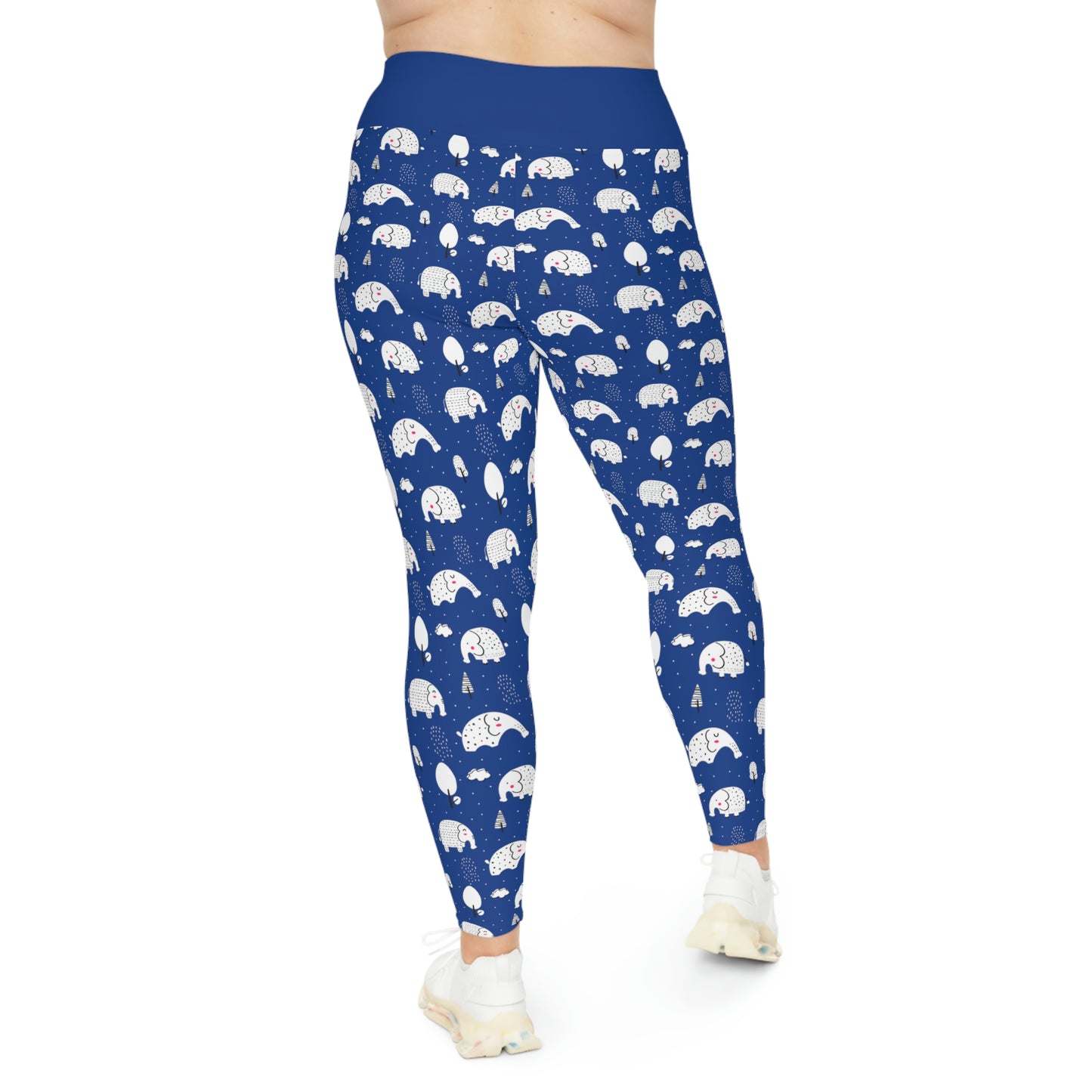 Elephant Safari Animal Plus Size Leggings One of a Kind Unique Workout Activewear tights for Mom fitness, Mothers Day, Girlfriend Christmas Gift