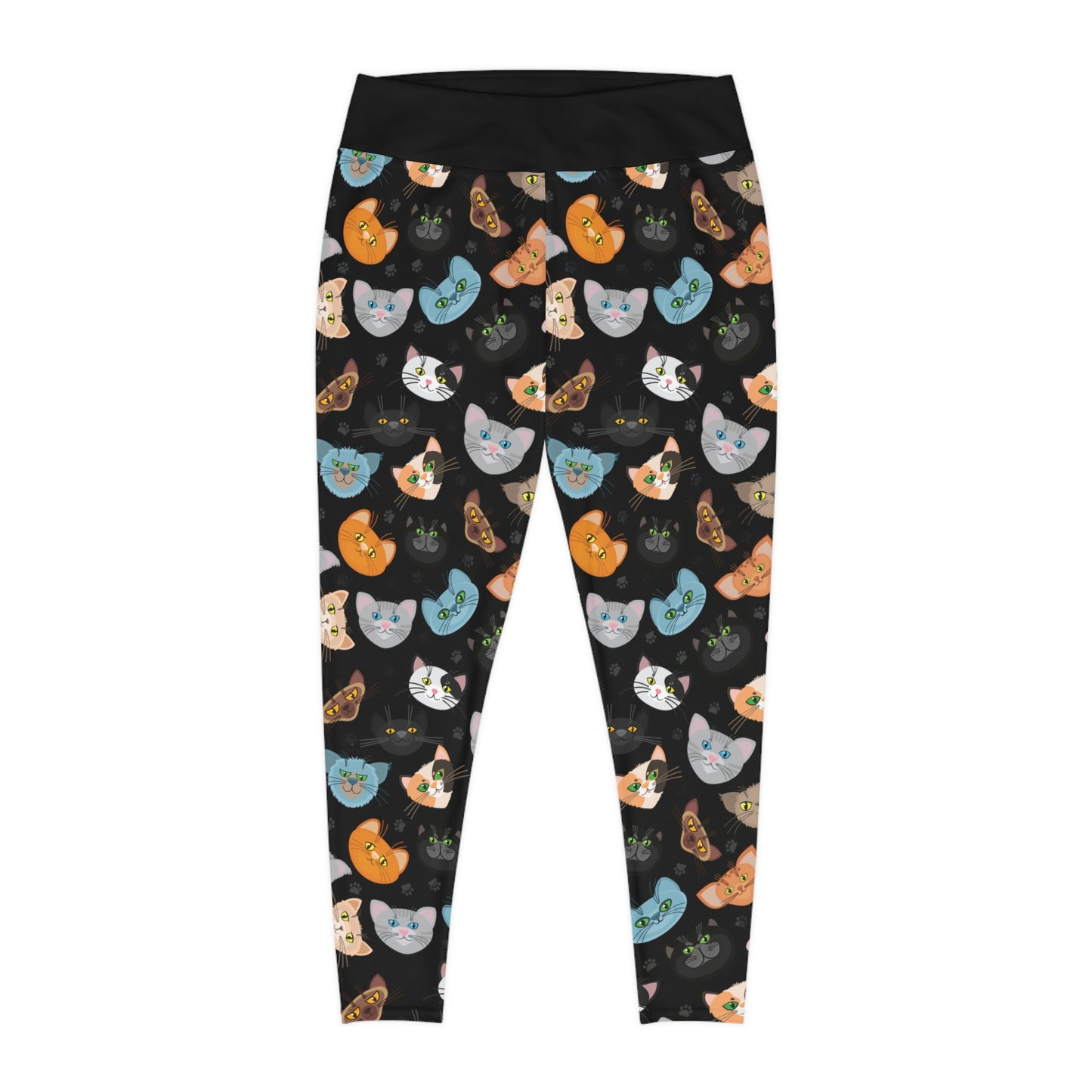 Cat Mom Plus Size Leggings One of a Kind Gift - Unique Workout Activewear tights for Mom fitness, Mothers Day, Girlfriend Christmas Gift