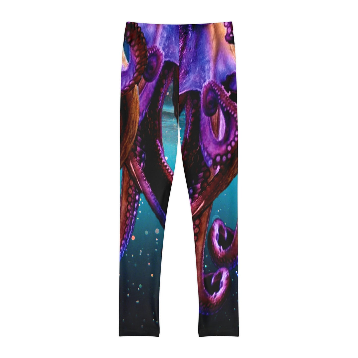 Octopus Beach Youth Leggings, One of a Kind Gift - Unique Workout Activewear tights for kids fitness, Daughter, Niece Christmas Gift