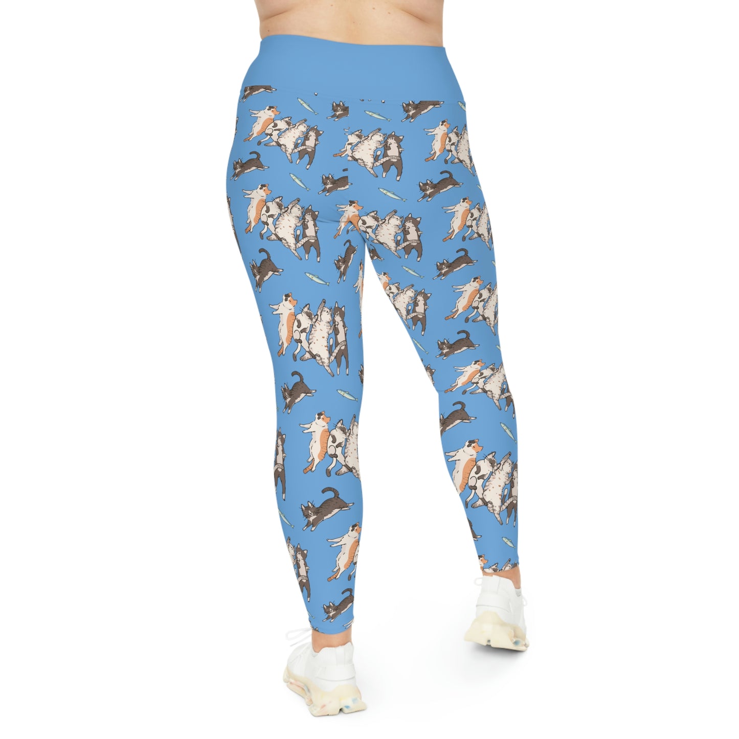 Cat Mom Plus Size Leggings One of a Kind Gift - Unique Workout Activewear tights for Mom fitness, Mothers Day, Girlfriend Christmas Gift