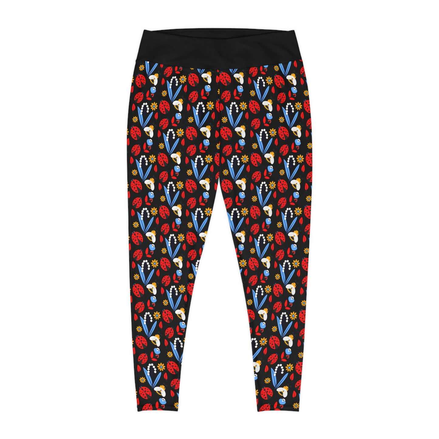 Ladybugs Plus Size Leggings One of a Kind Gift - Unique Workout Activewear tights for Mom fitness, Mothers Day, Girlfriend Christmas Gift