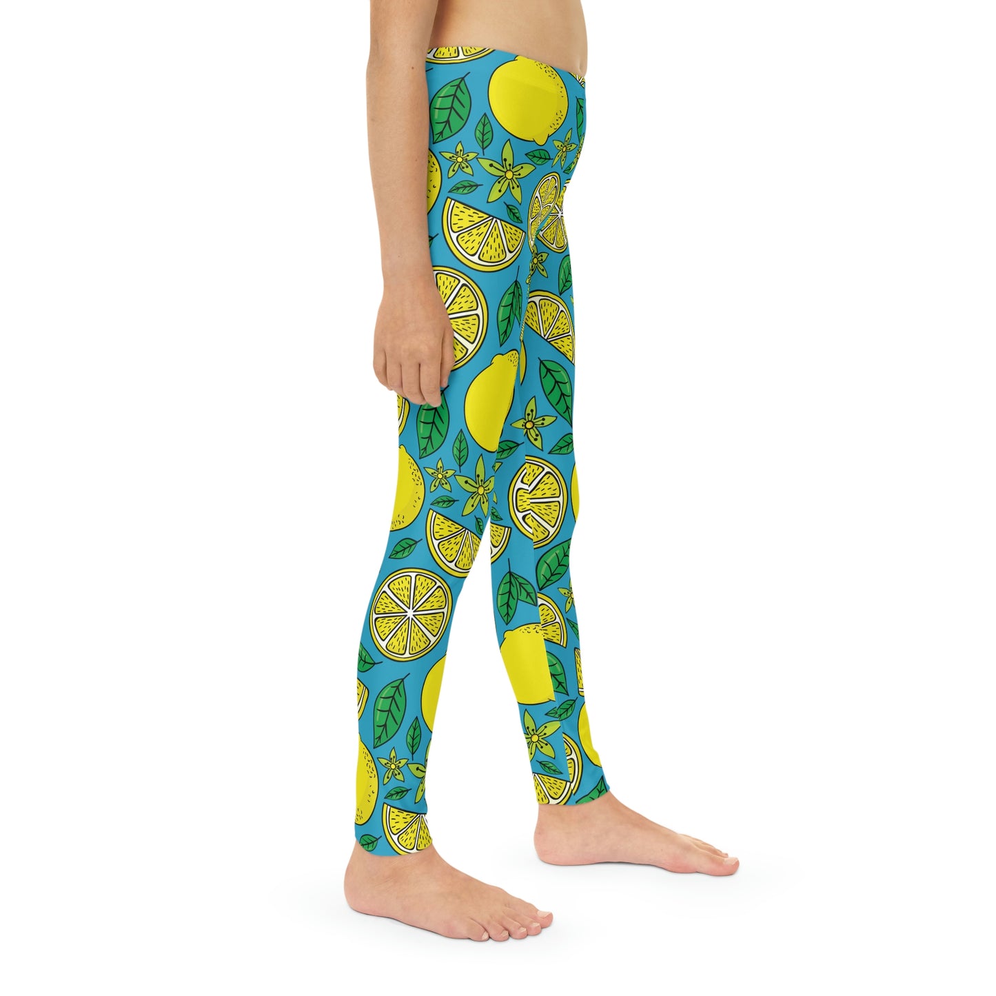 Lemon Fruit Leggings, Summer Kids Preteen, Teen Leggings Youth Full-Length Leggings