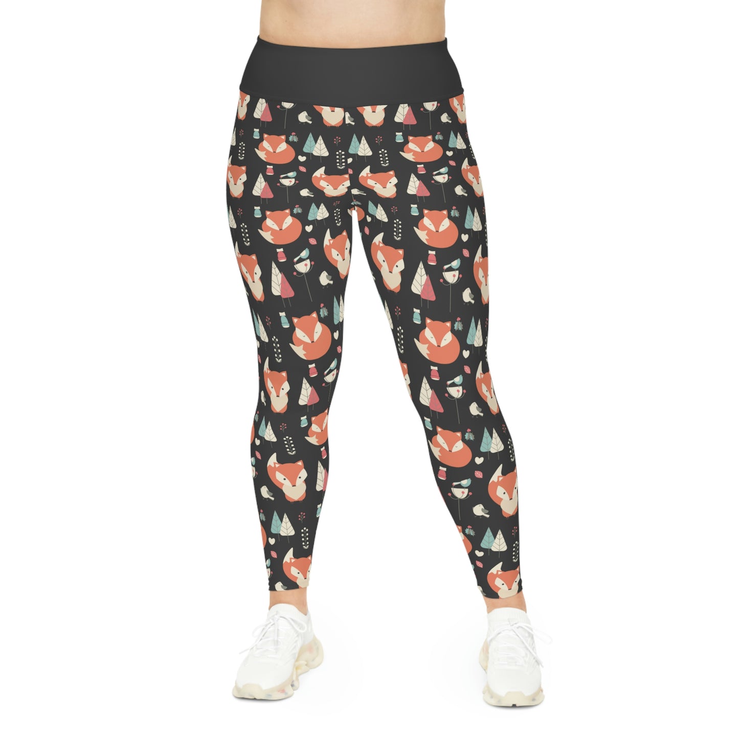 Fox Animal Kingdom Plus Size Leggings One of a Kind Unique Workout Activewear tights for Mom fitness, Mothers Day, Girlfriend Christmas Gift