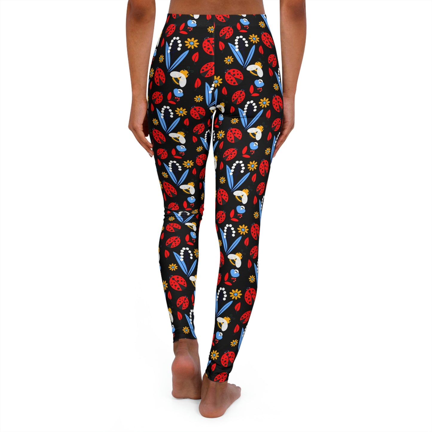 Ladybugs Cute Summer Women Leggings, One of a Kind Gift - Unique Workout Activewear tights for Wife, Girlfriend, Mothers Day Gift