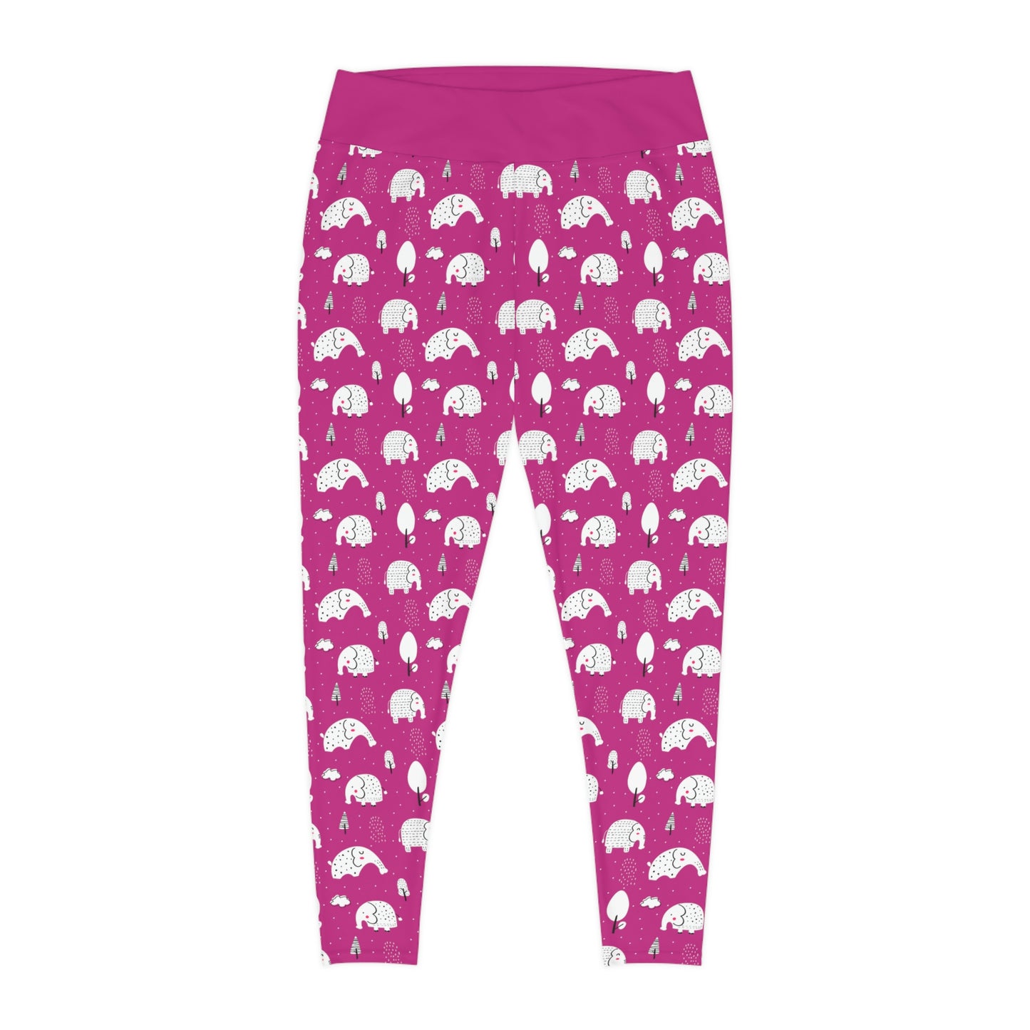 Elephant Safari Plus Size Leggings One of a Kind Gift - Unique Workout Activewear tights for Mom fitness, Mothers Day, Girlfriend Christmas Gift