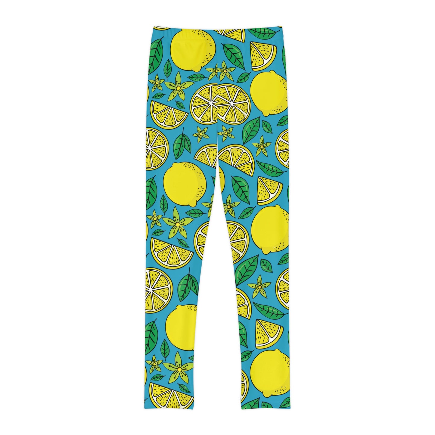 Lemon Fruit Leggings, Summer Kids Preteen, Teen Leggings Youth Full-Length Leggings