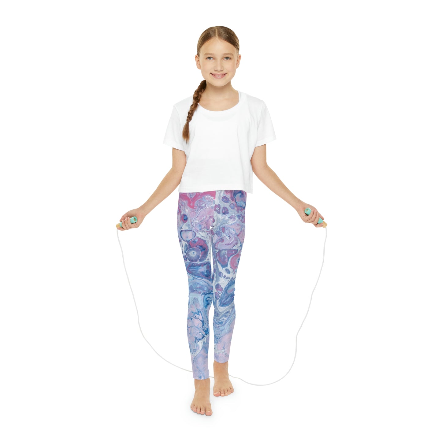 Marble Youth Leggings, One of a Kind Gift - Unique Workout Activewear tights for kids , Daughter, Niece Christmas Gift