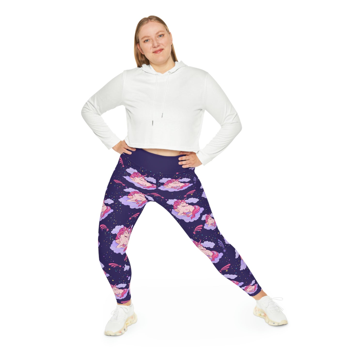 Unicorn Plus Size Leggings One of a Kind Gift - Unique Workout Activewear tights for Mom fitness, Mothers Day, Girlfriend Christmas Gift